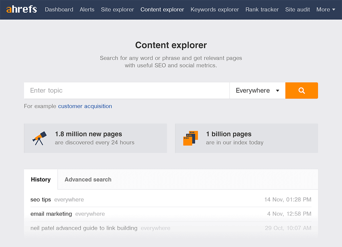 Ahrefs – Content Explorer Ahrefs – Content Explorer