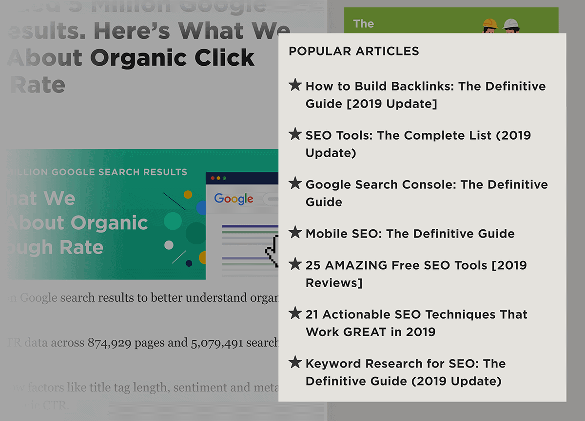 Backlinko – Blog sidebar