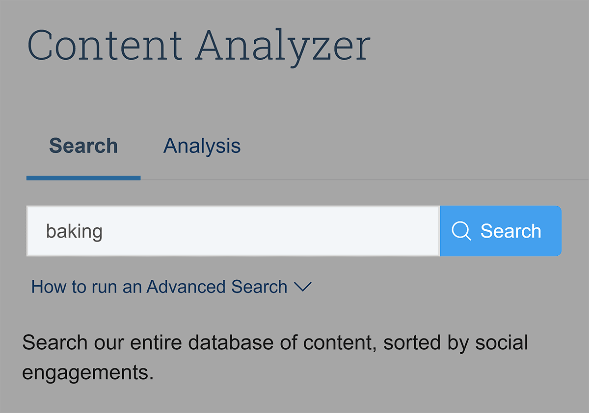 BuzzSumo Content Analyzer – Baking