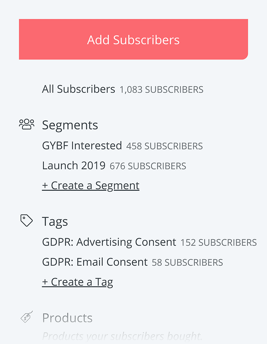 ConvertKit – Subscribers – Segments and tags