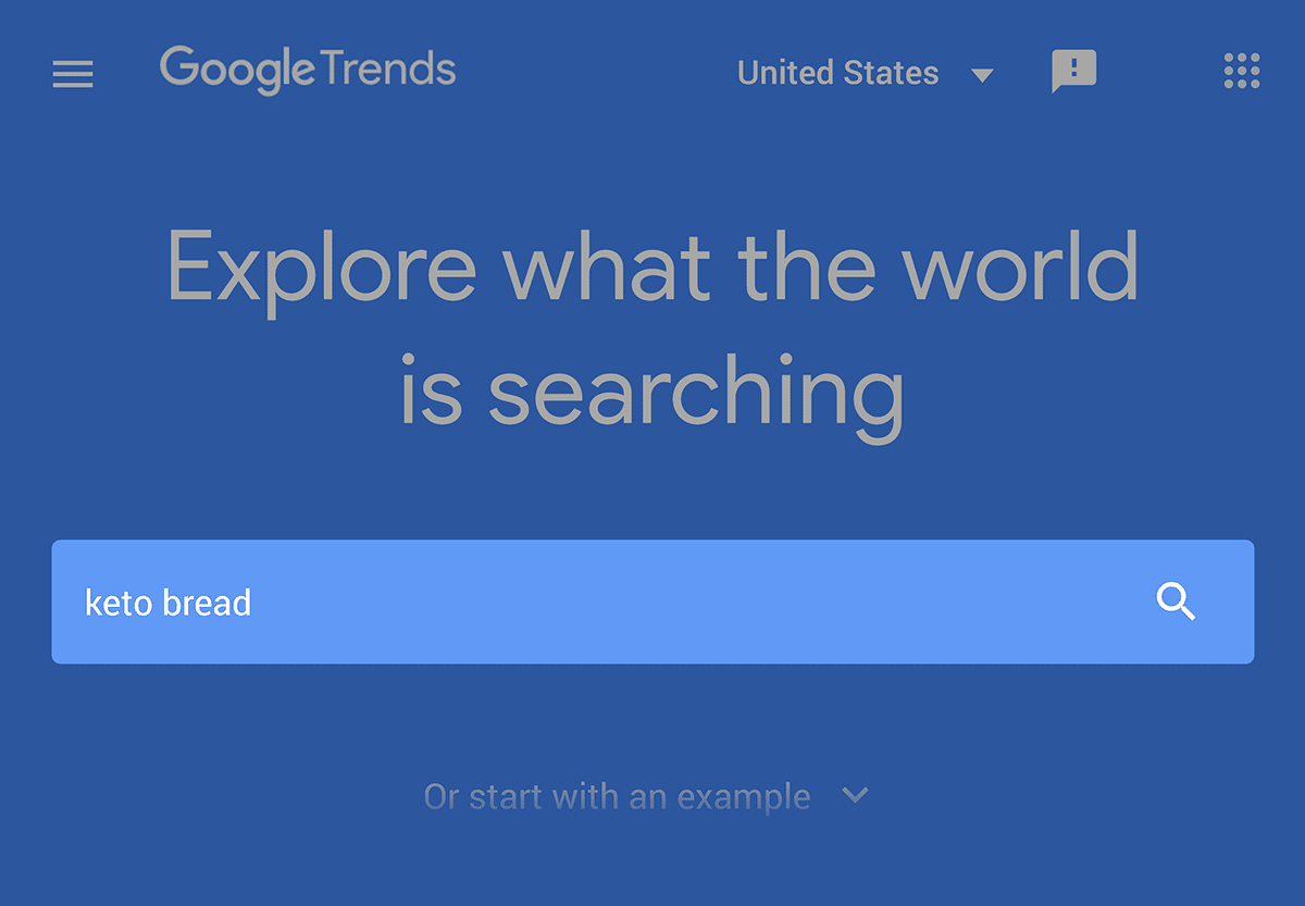 Google Trends "keto bread" search