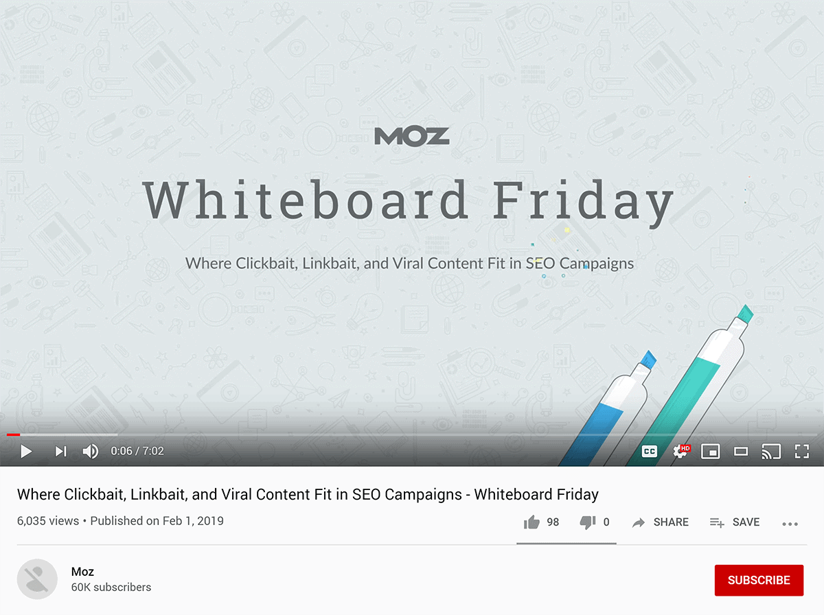 Moz – Whiteboard Friday video