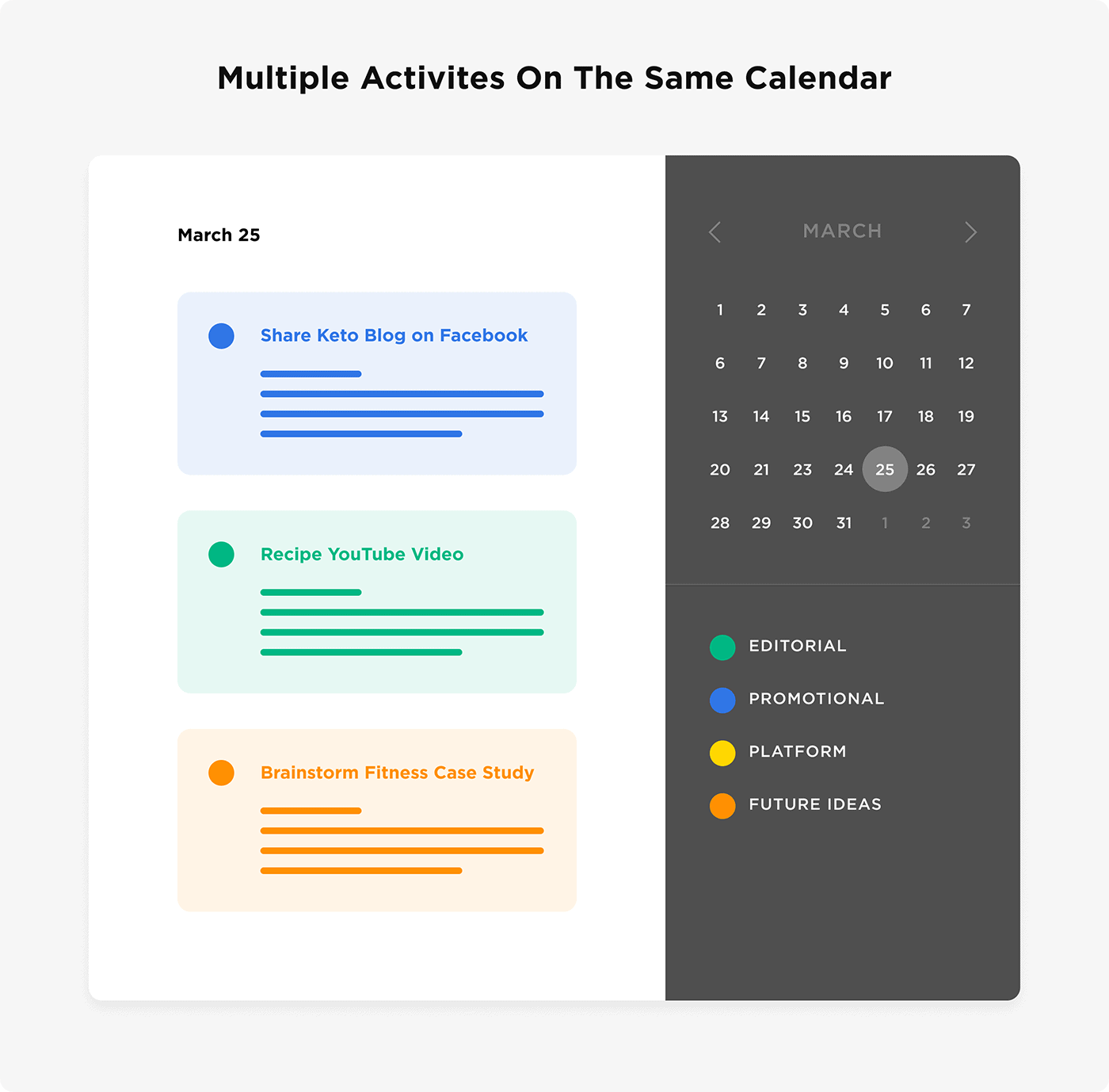 Multiple activities on the same calendar