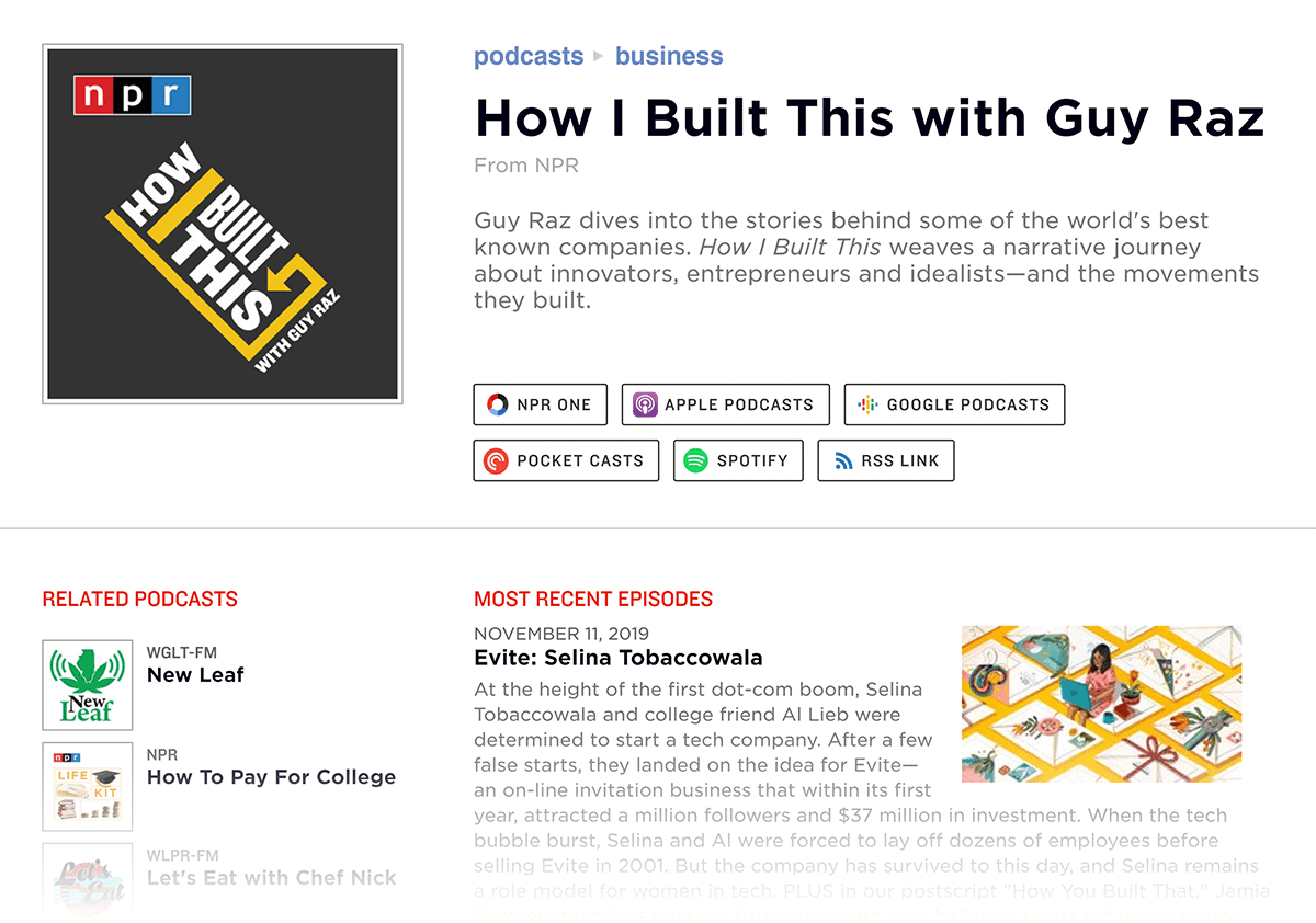 NPR – How I Built This podcast