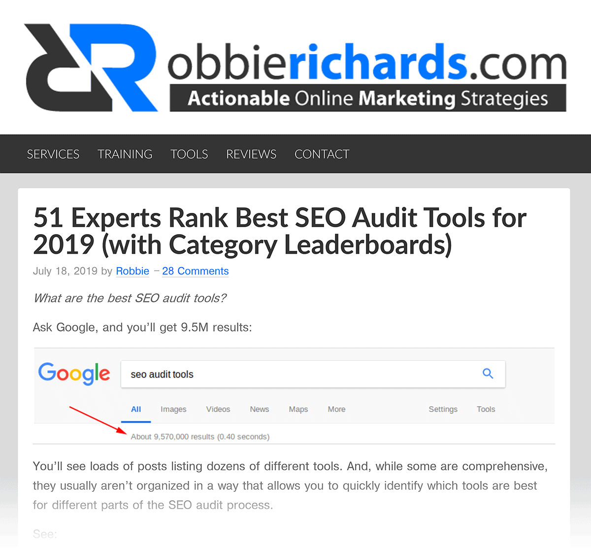 RobbieRichards – Best SEO Audit Tools post