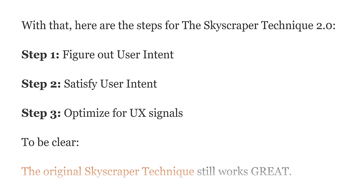 Three steps of the Skyscraper Technique