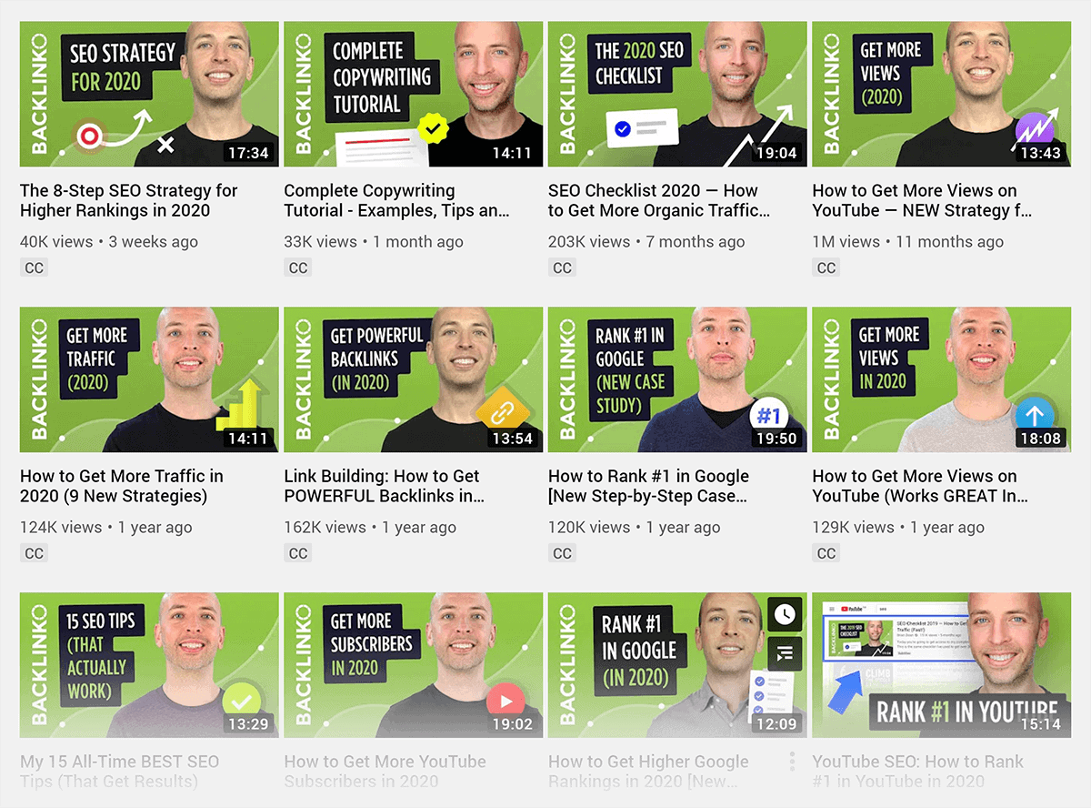 Backlinko – Green YouTube thumbnails Backlinko – Green YouTube thumbnails