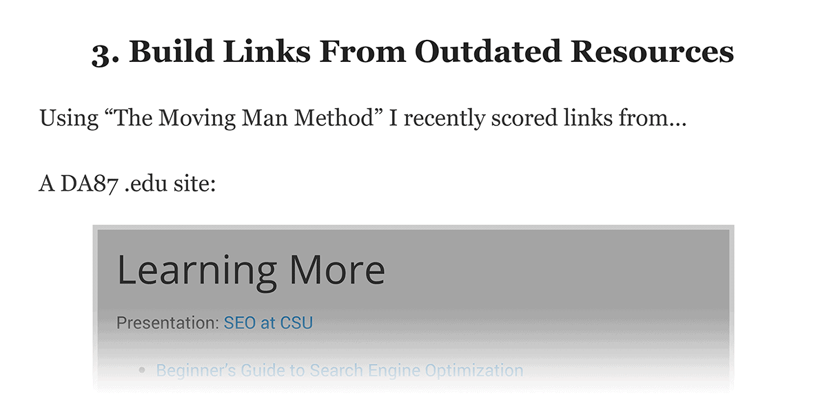 Build links from outdated resources Build links from outdated resources