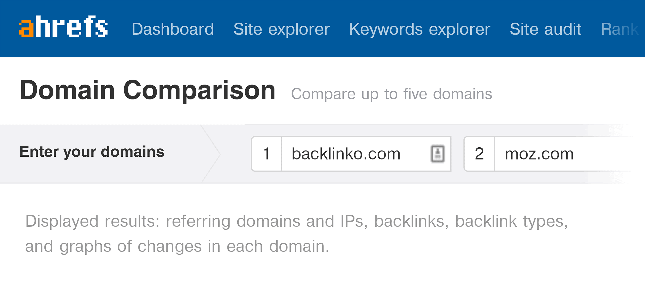 Ahrefs – Domain comparison