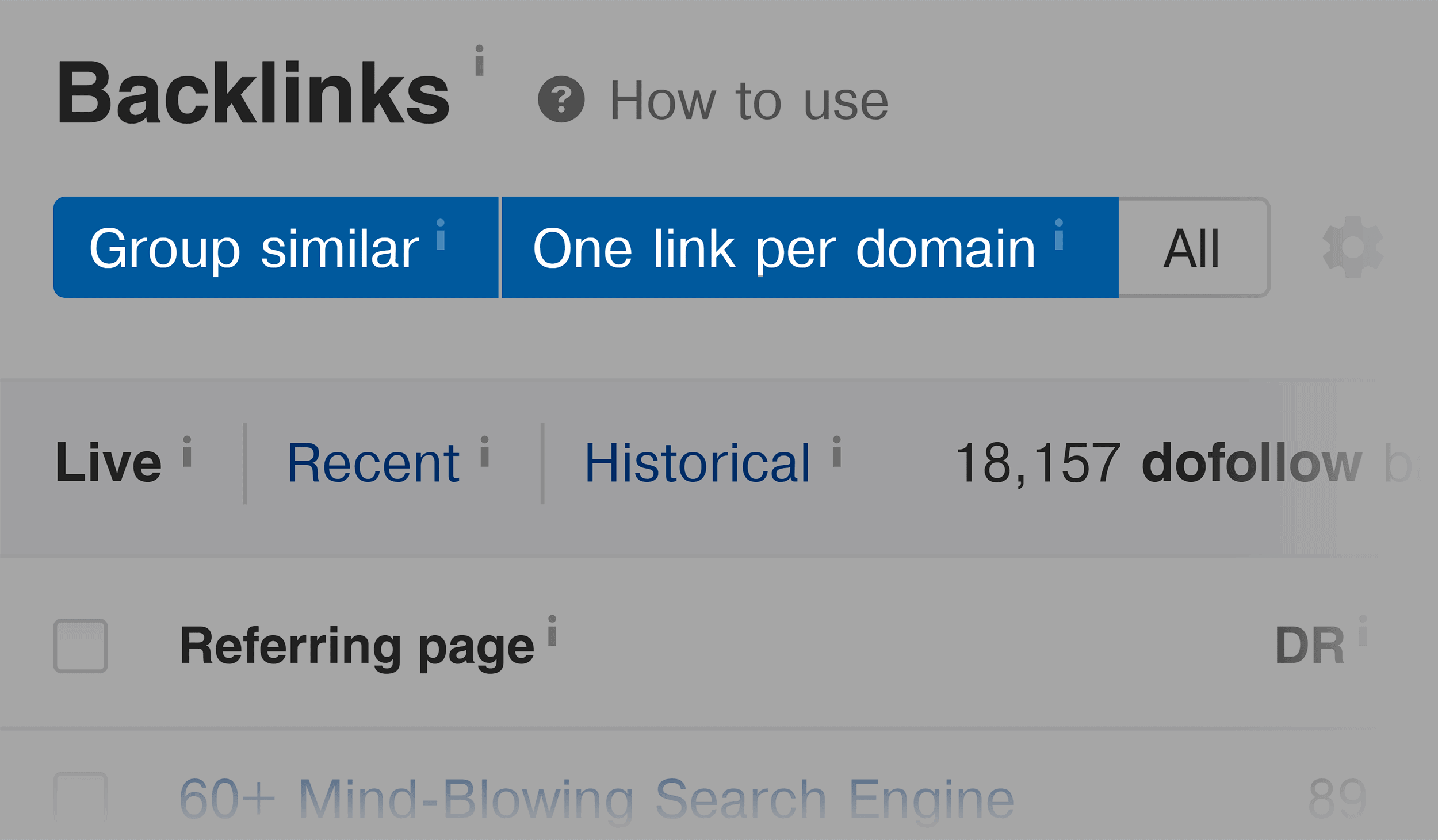 Ahrefs – ตัวสำรวจเว็บไซต์ – ตัวกรอง