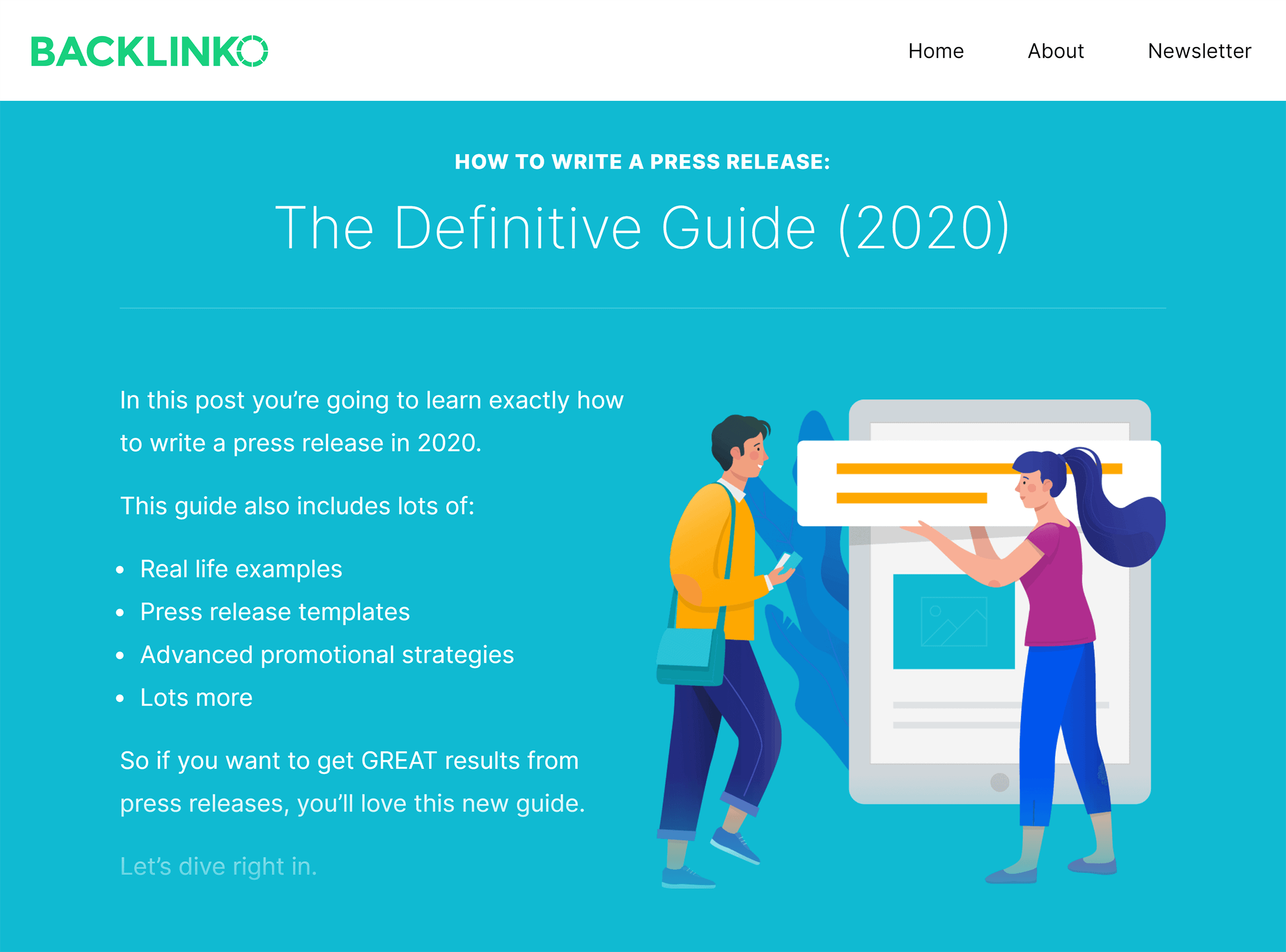 Backlinko – Write a press release guide