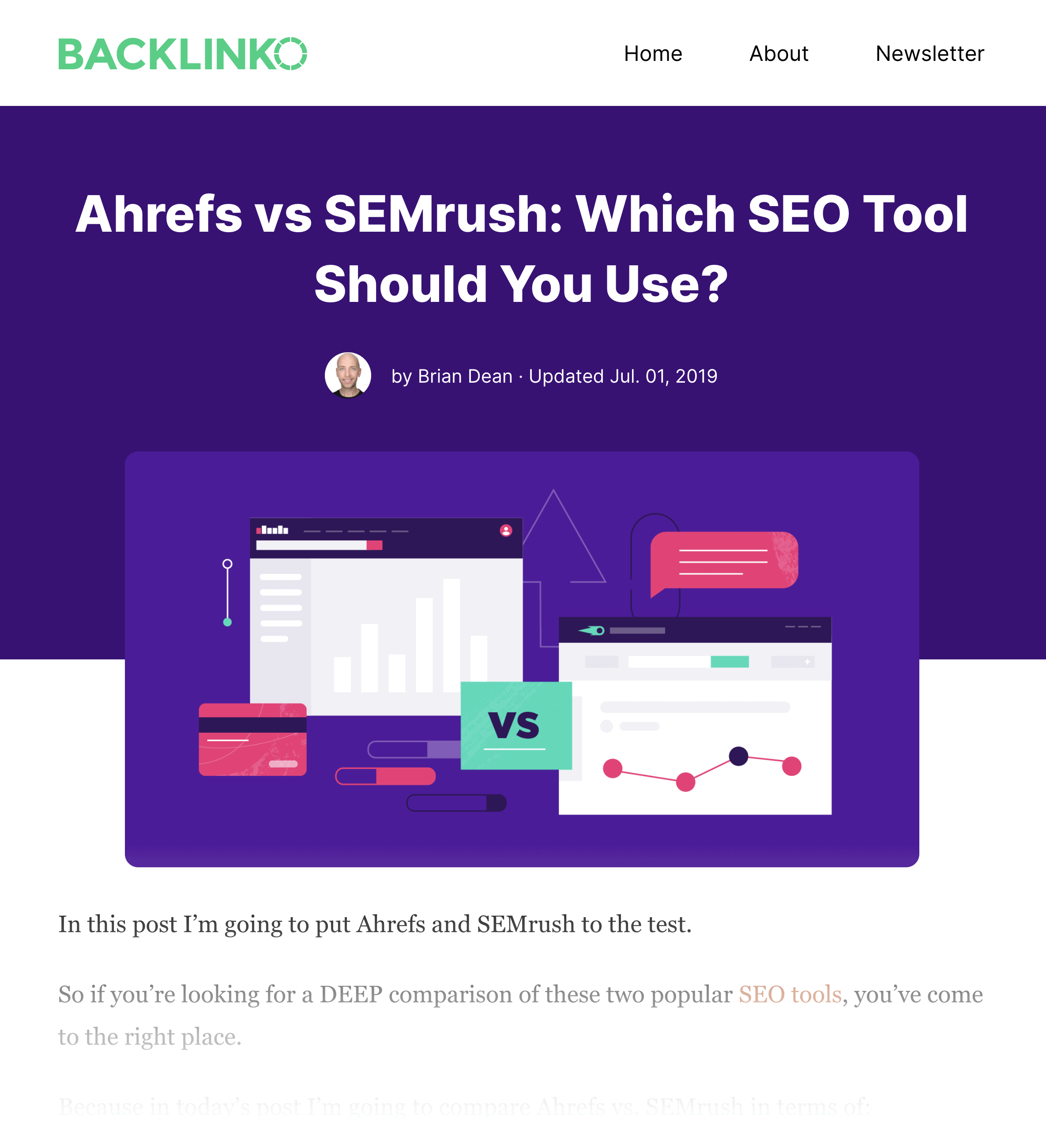 Postagem Ahrefs VS Semrush