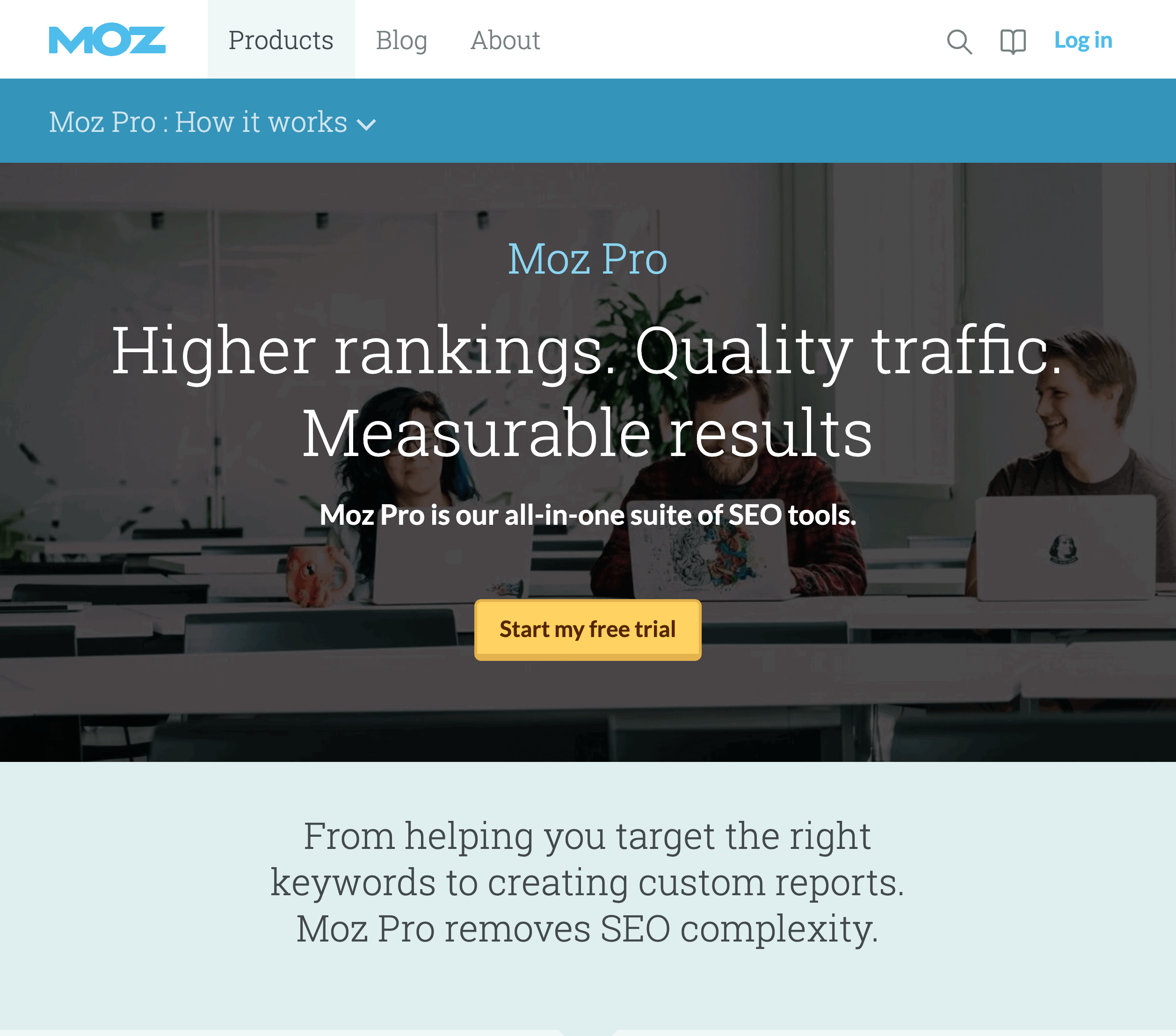 MOZ Pro – Página do Produto