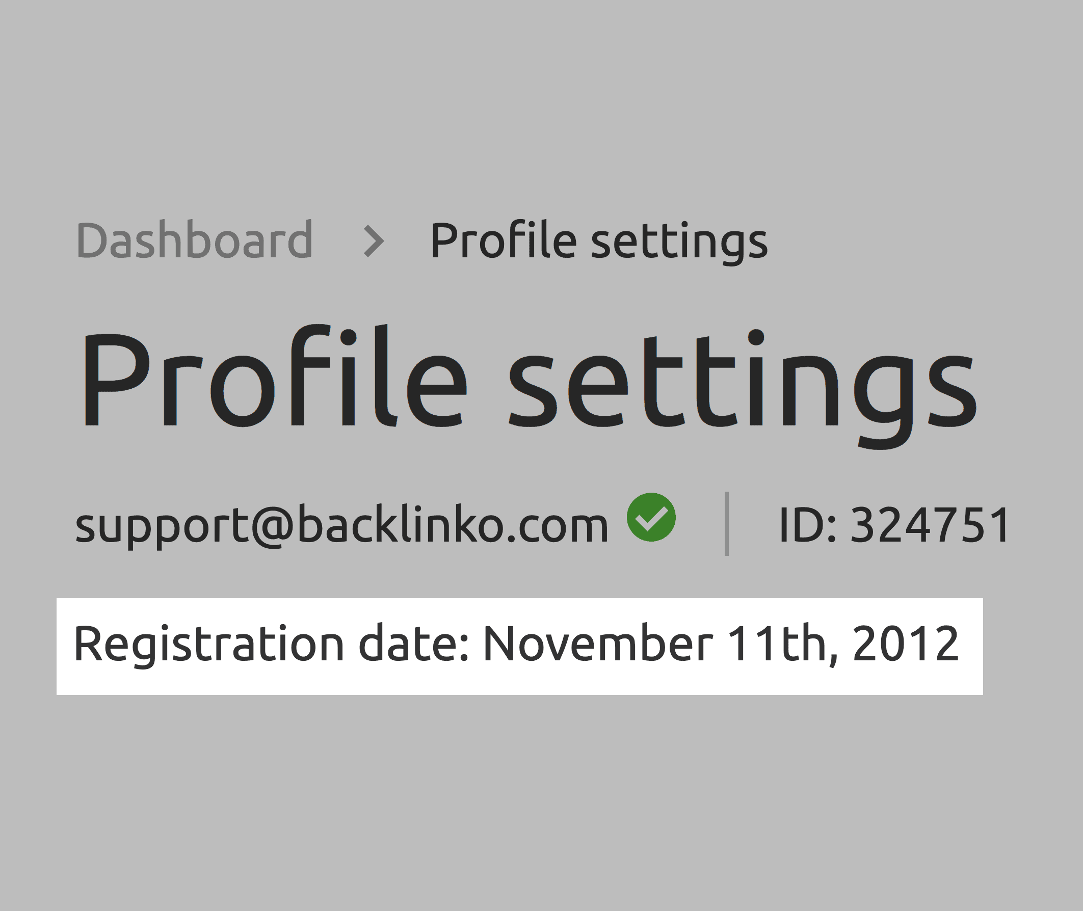 SEMrush –Profile Registration Date