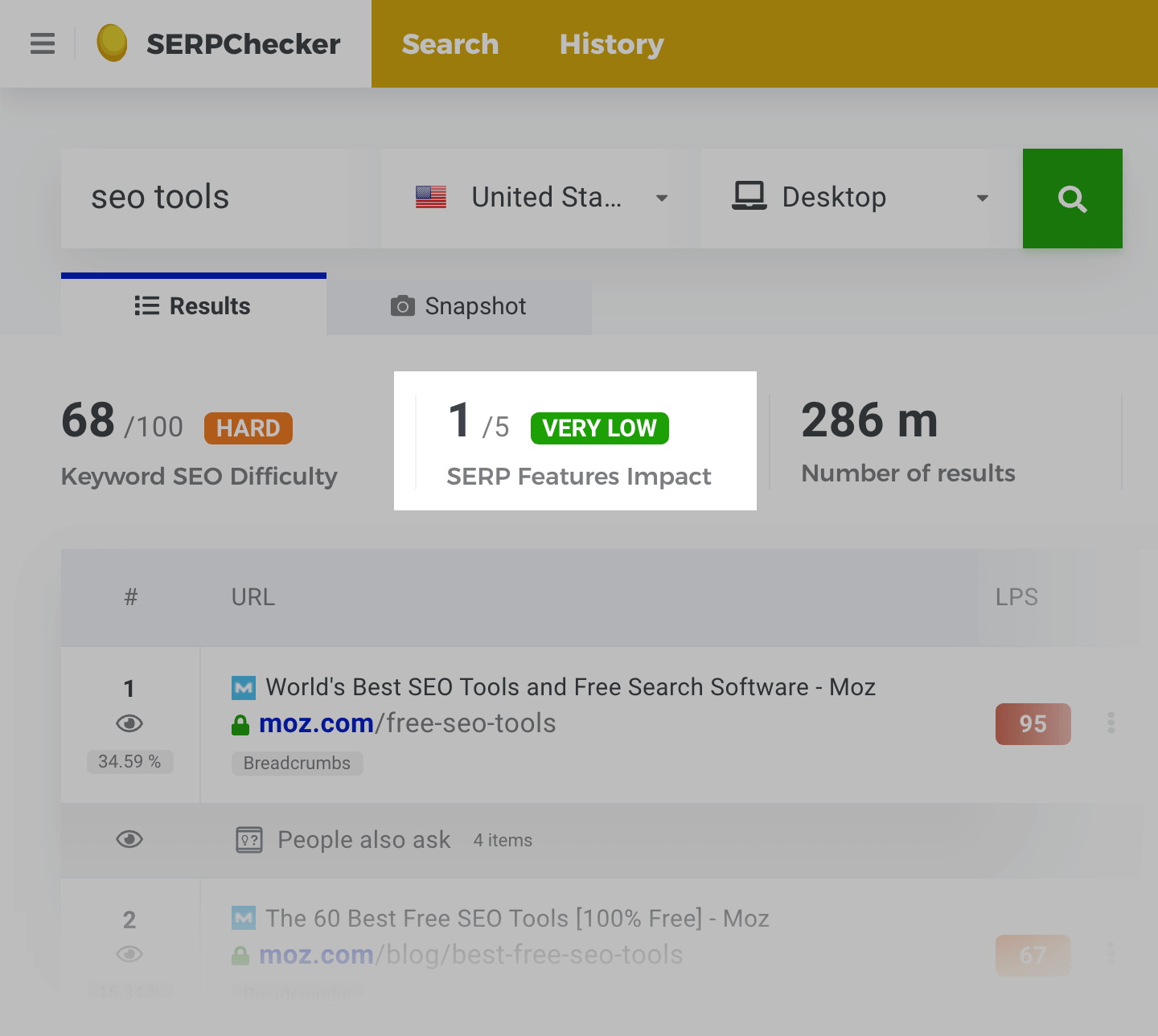 SERP Checker – Features Impact