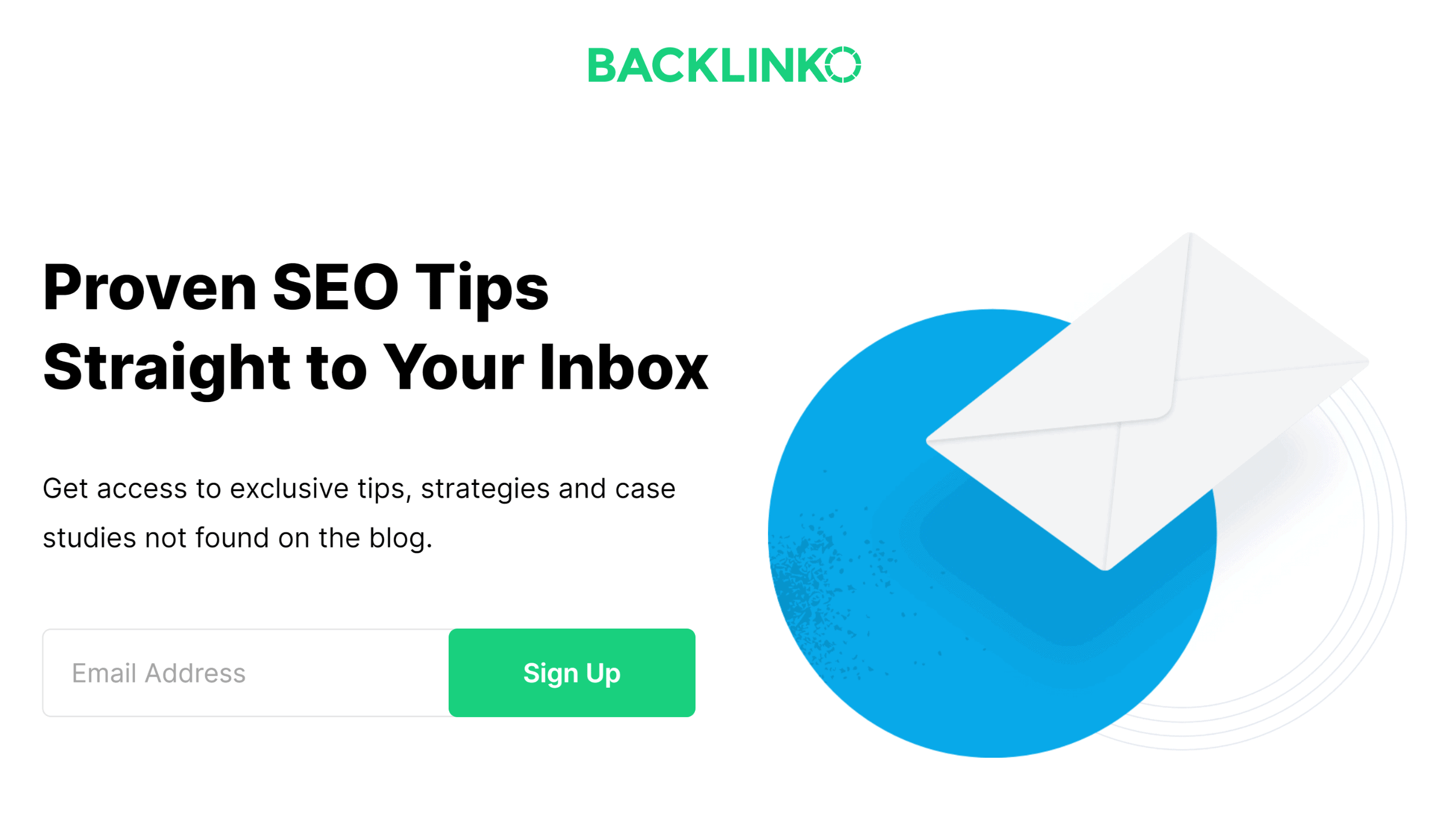 Backlinko – Newsletter Page Without Links