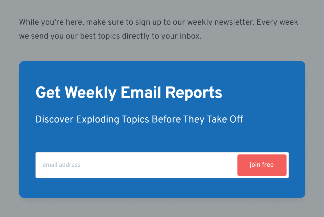 Explodingtopics – 第二个 CTA