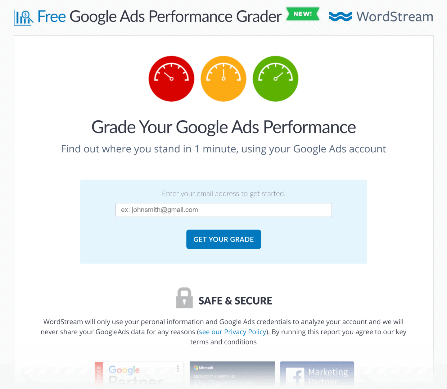 Wordstream – Adwords 表现评分器