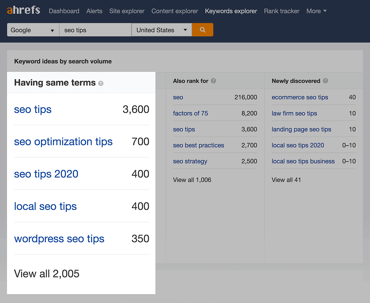 Ahrefs – SEO Tips Suggestion Ahrefs – SEO Tips Suggestion