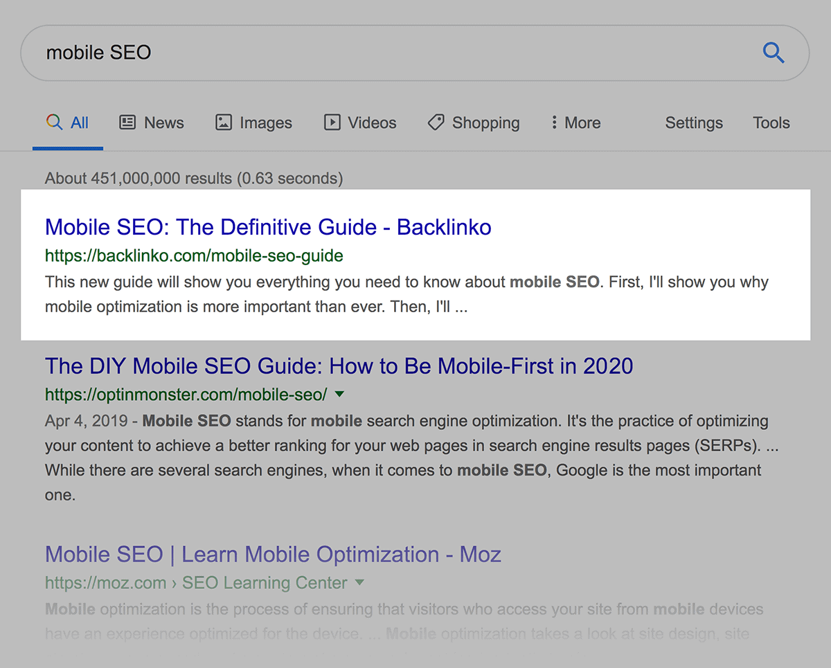 Backlinko – Mobile SEO Guide Ranking