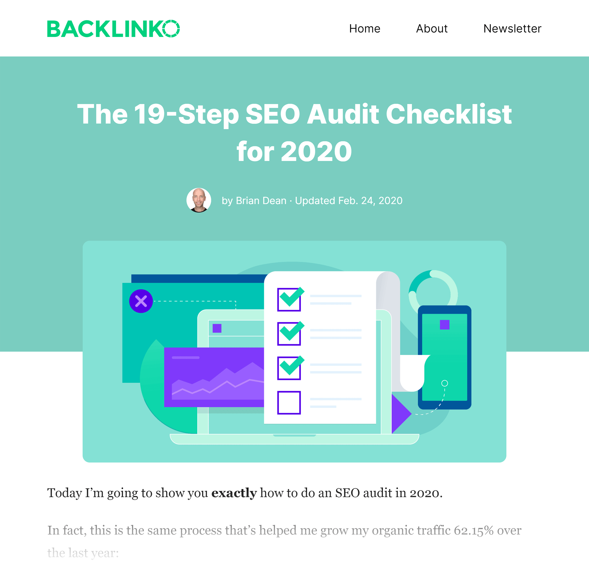 Backlinko SEO Site Audit Post