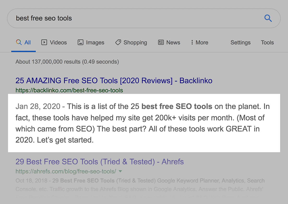 Best Free SEO Tools Post Meta Description