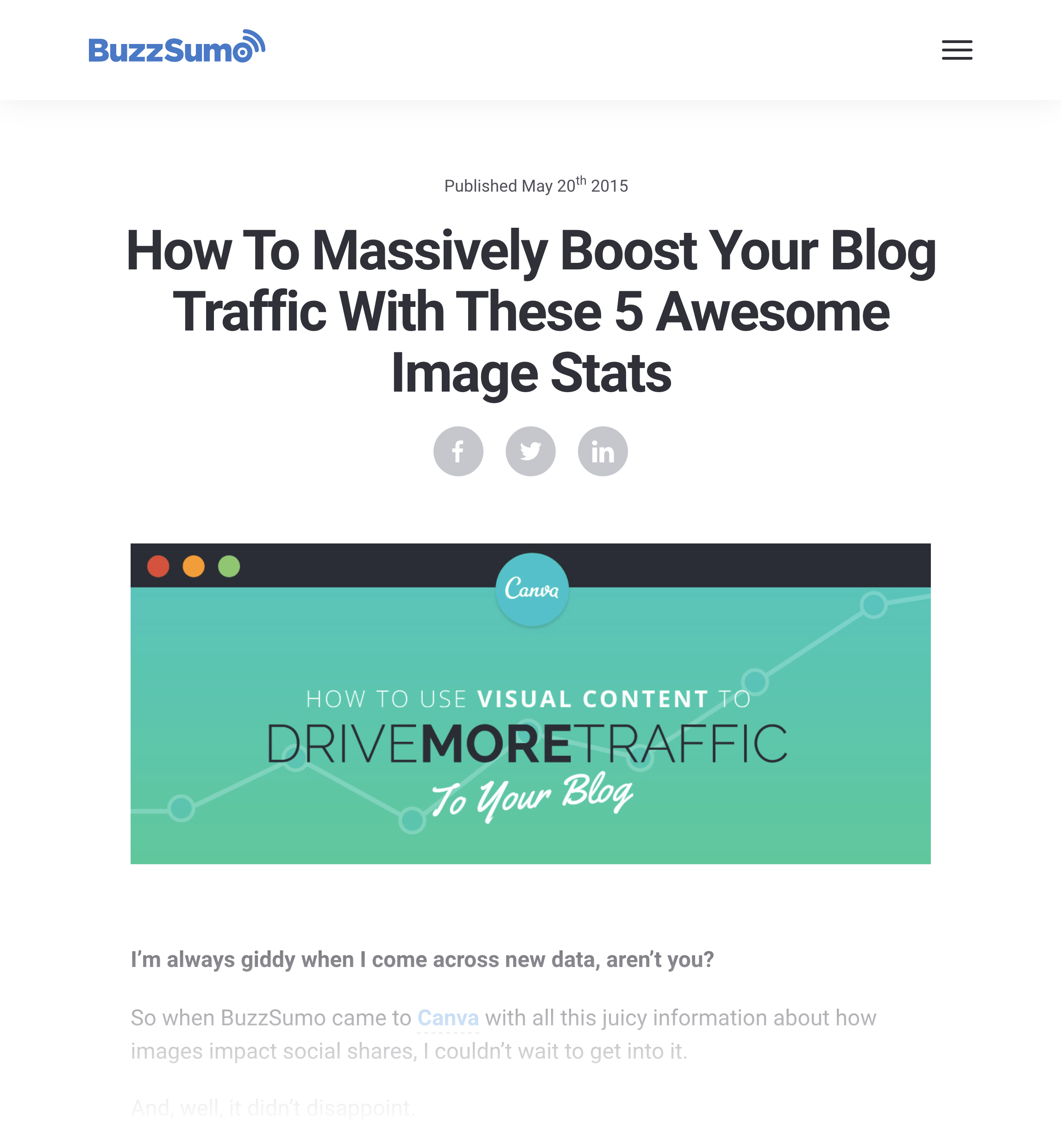 BuzzSumo – Interesting Data Set Post