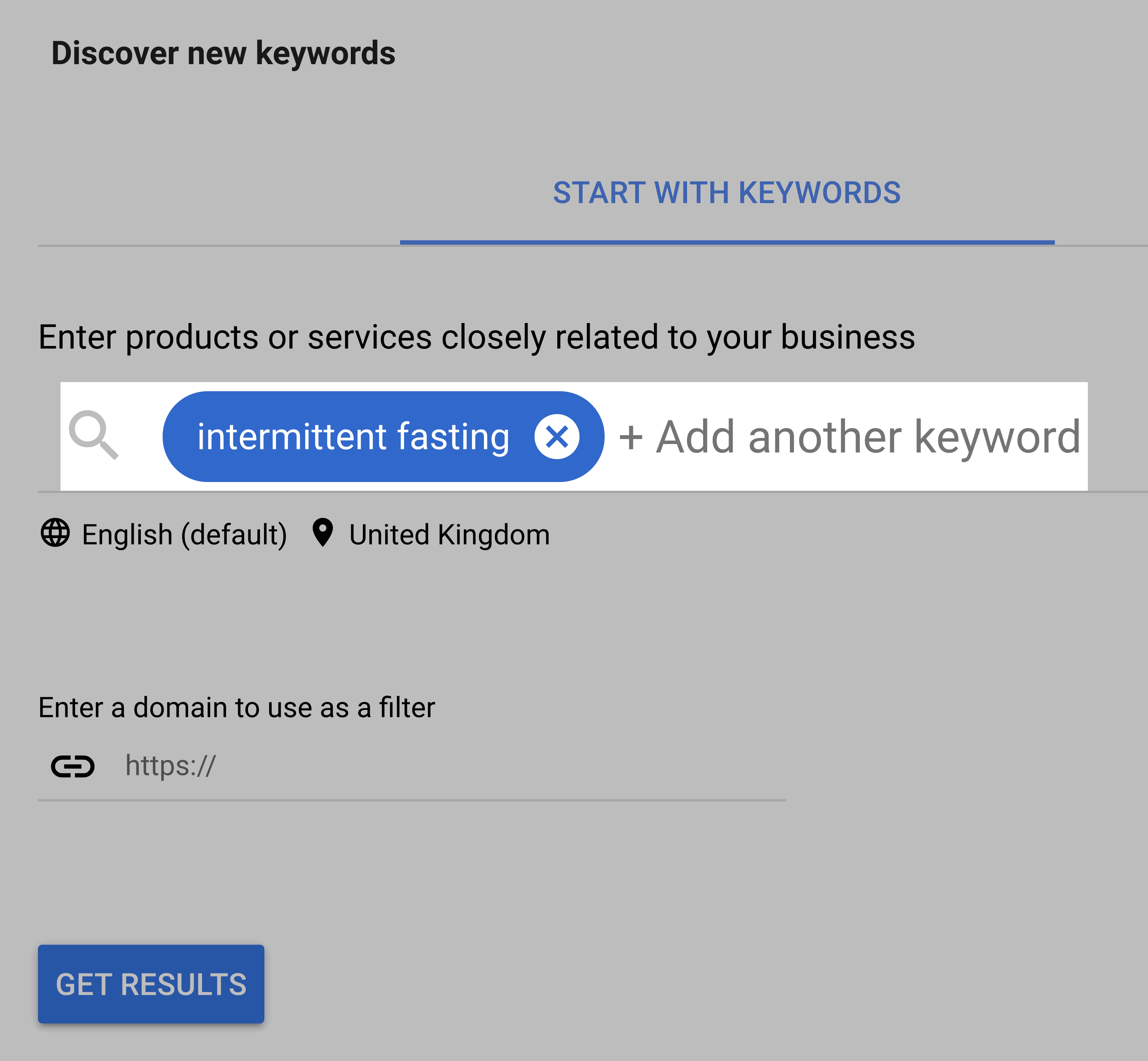 Google Keyword Planner Search