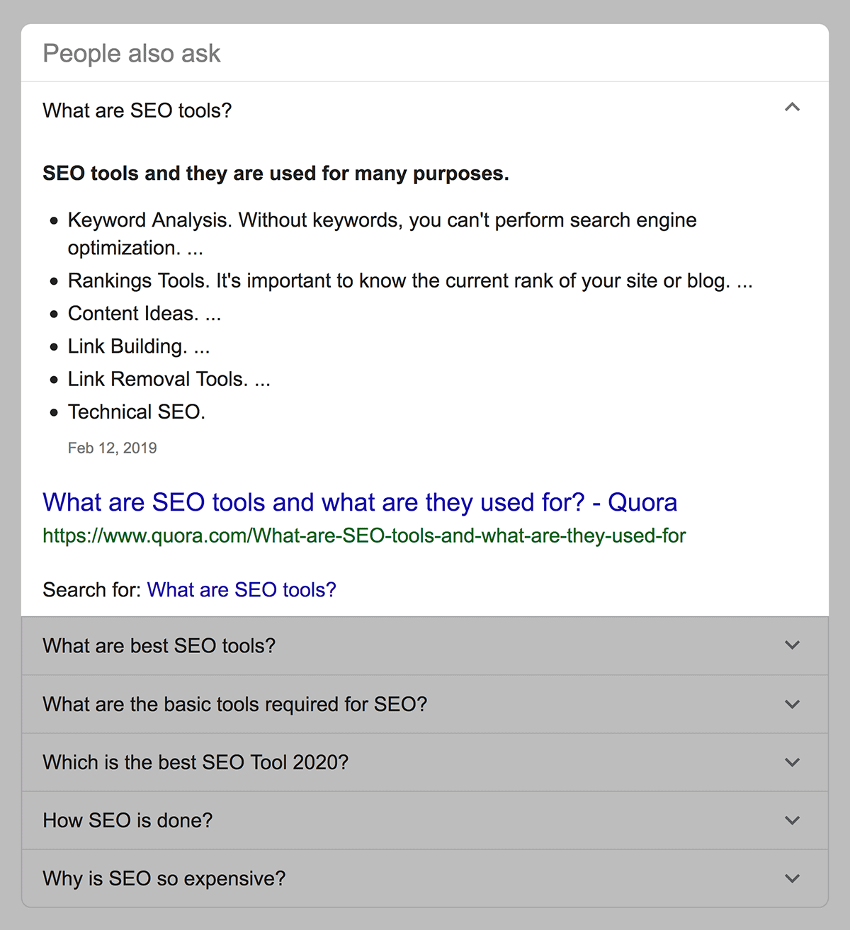 People Also Ask Section Expanded People Also Ask Section Expanded