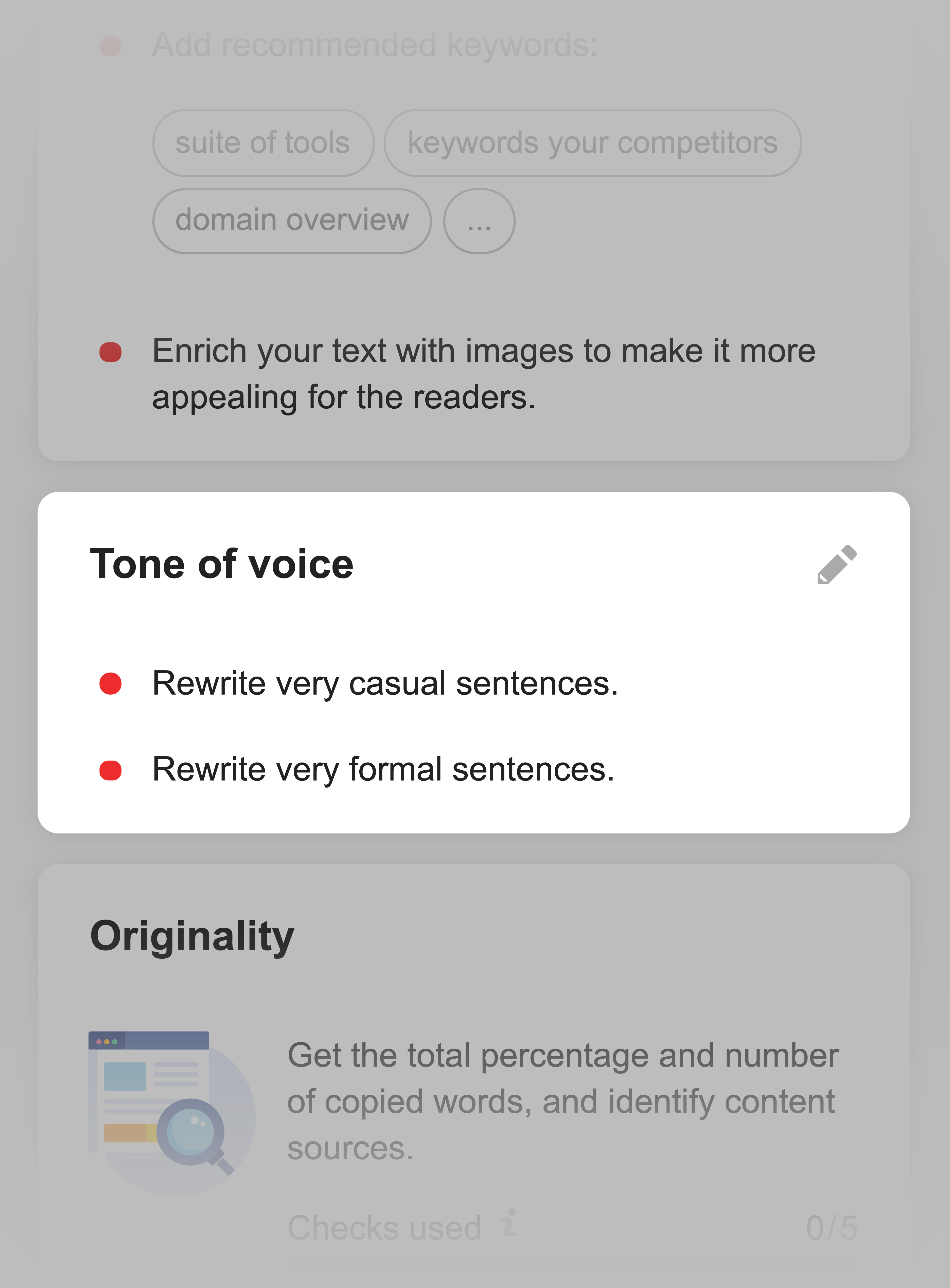 SEMrush – Content checker tone of voice