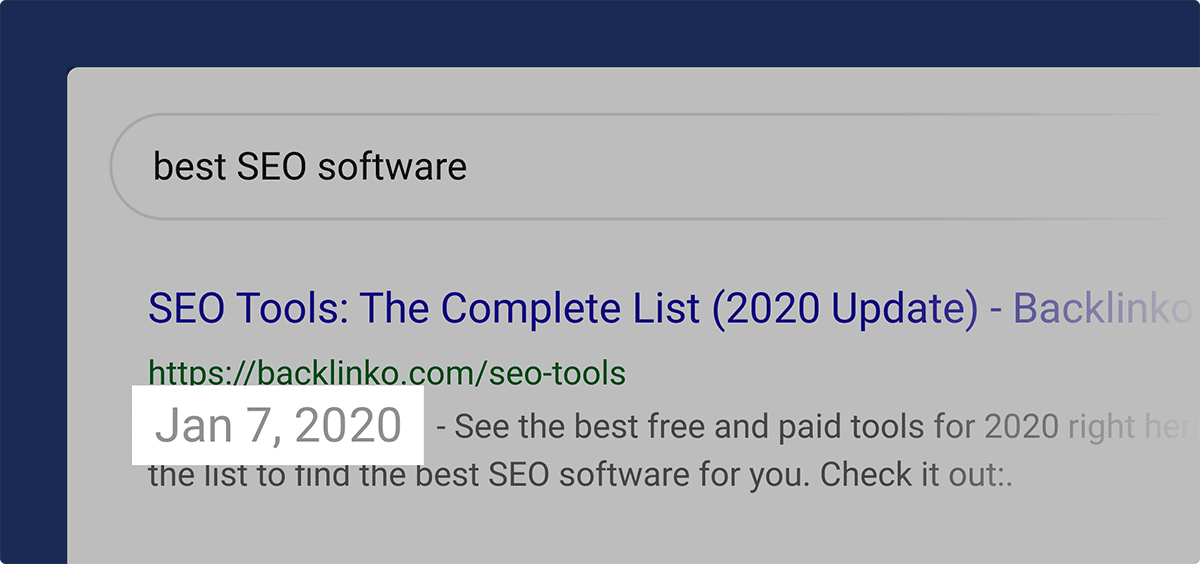 SERP Published Date Shown SERP Published Date Shown