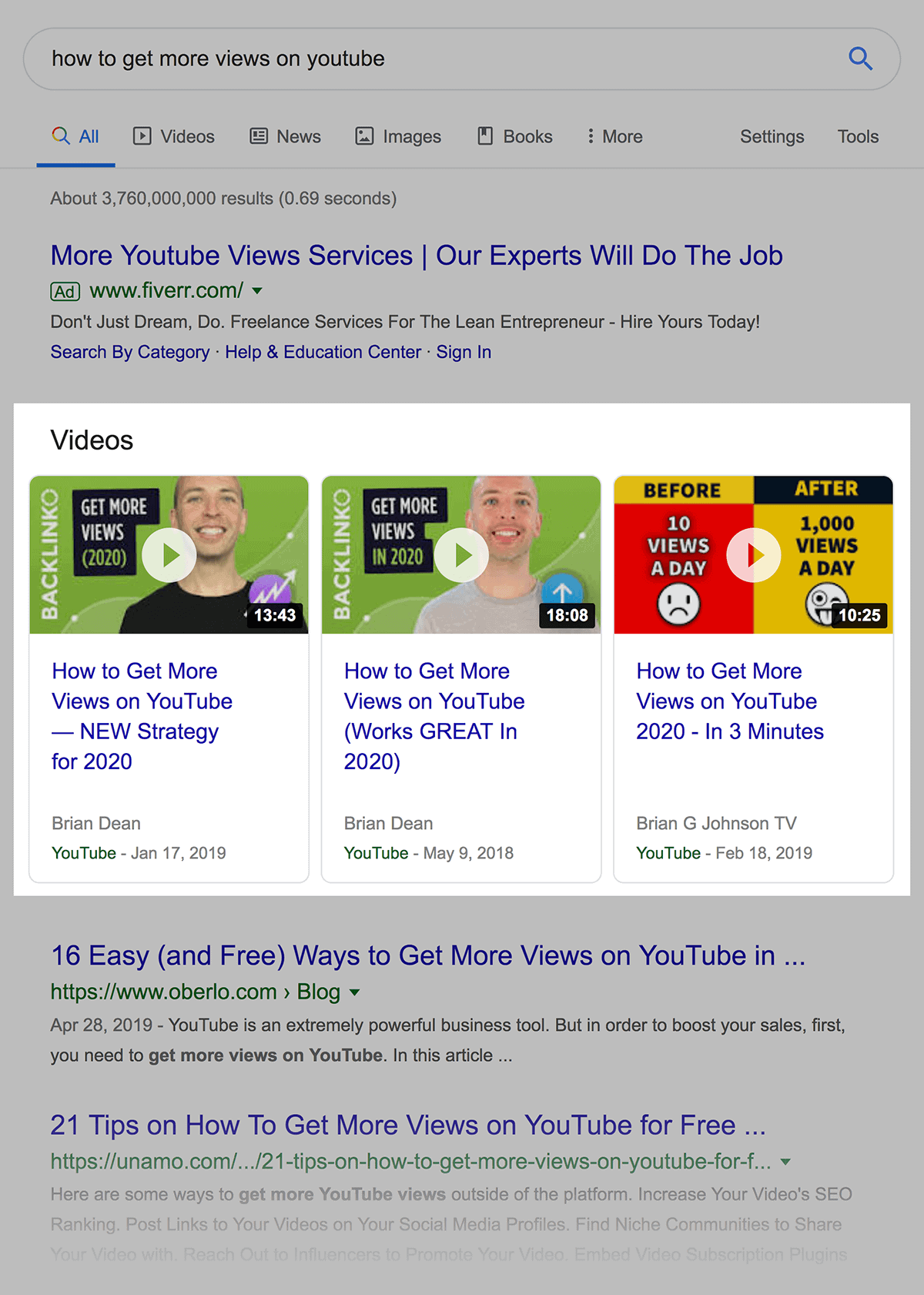 Videos Results In SERP Videos Results In SERP