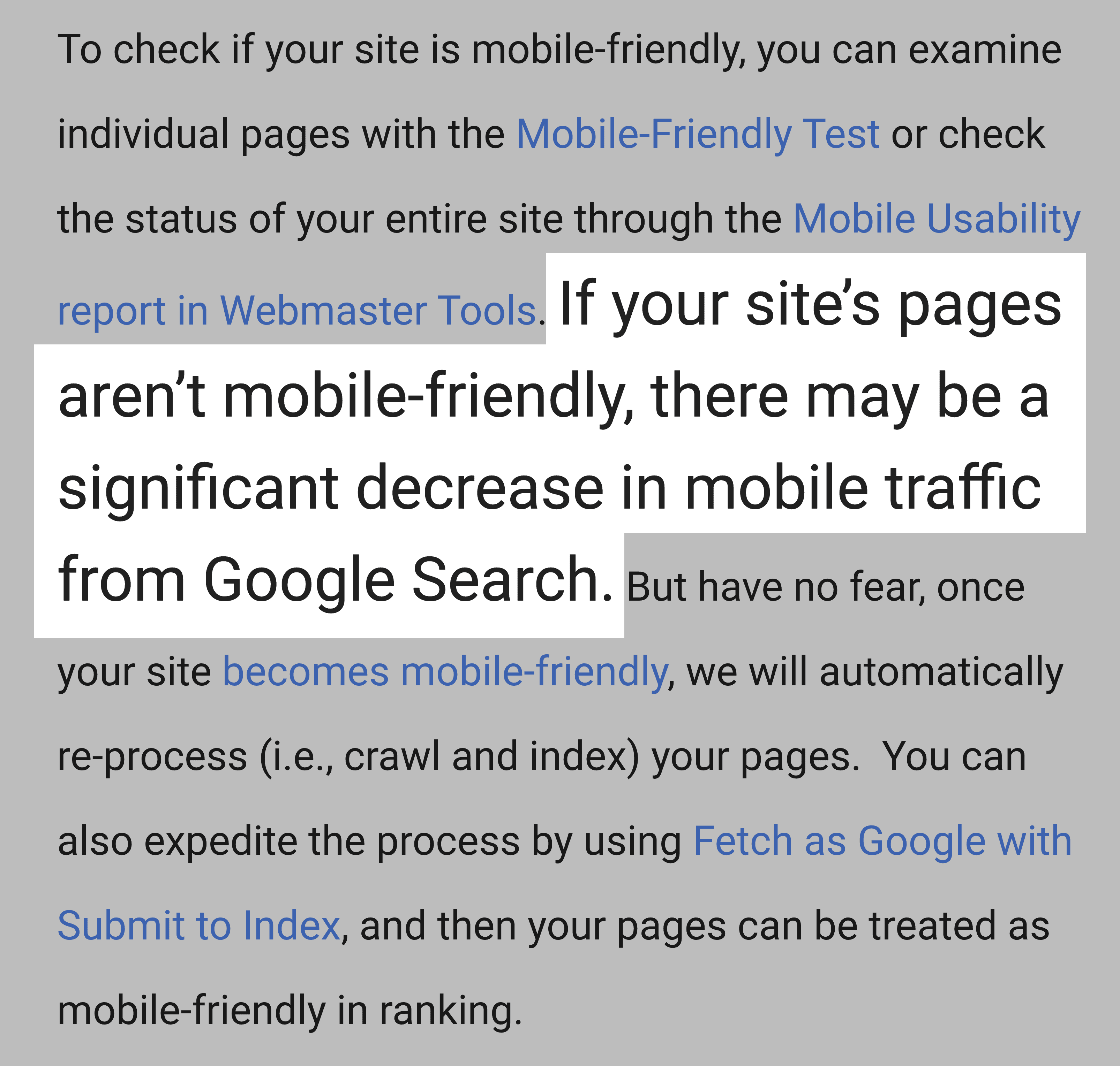 Google downranks sites not optimized for mobile Google downranks sites not optimized for mobile