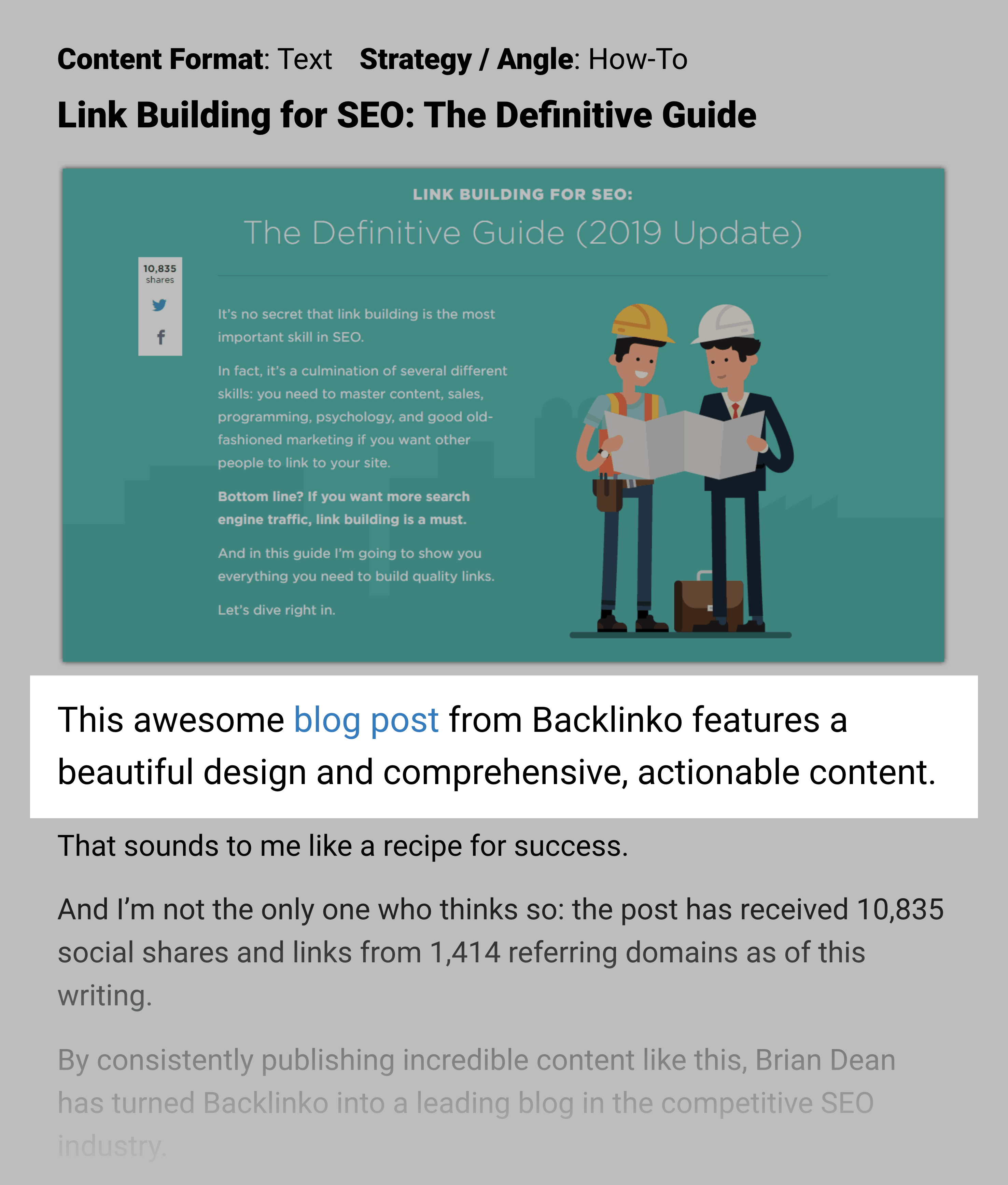 Backlinko Post Design Cited By Growthbadger