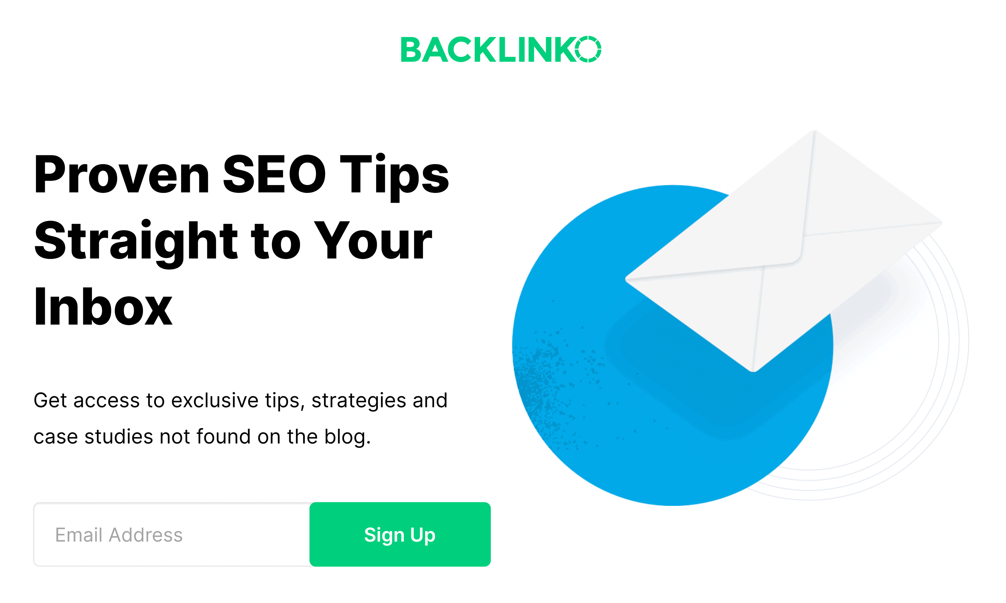 Backlinko – Newsletter Sign Up Page