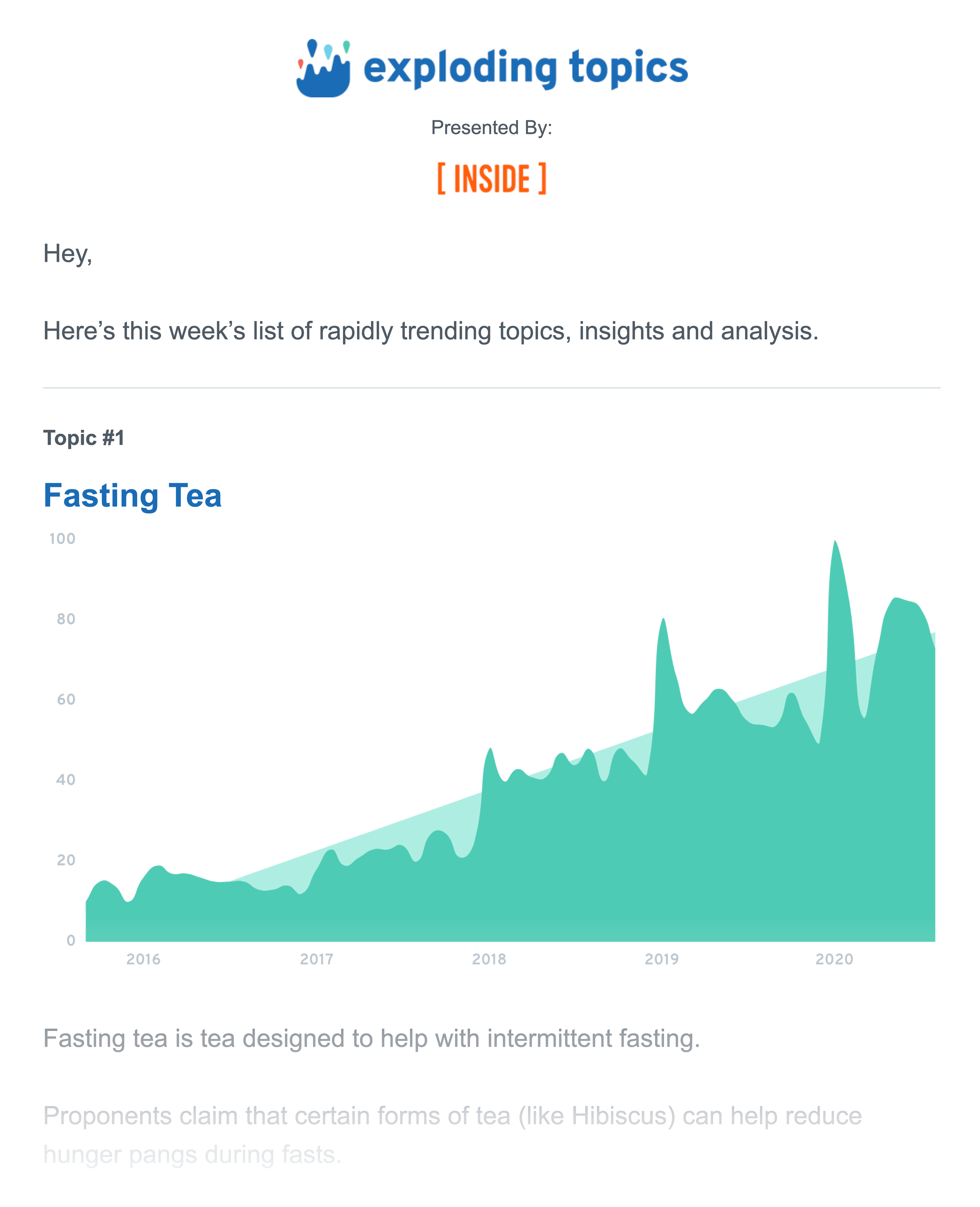 Exploding Topics – Newsletter Simpler Design