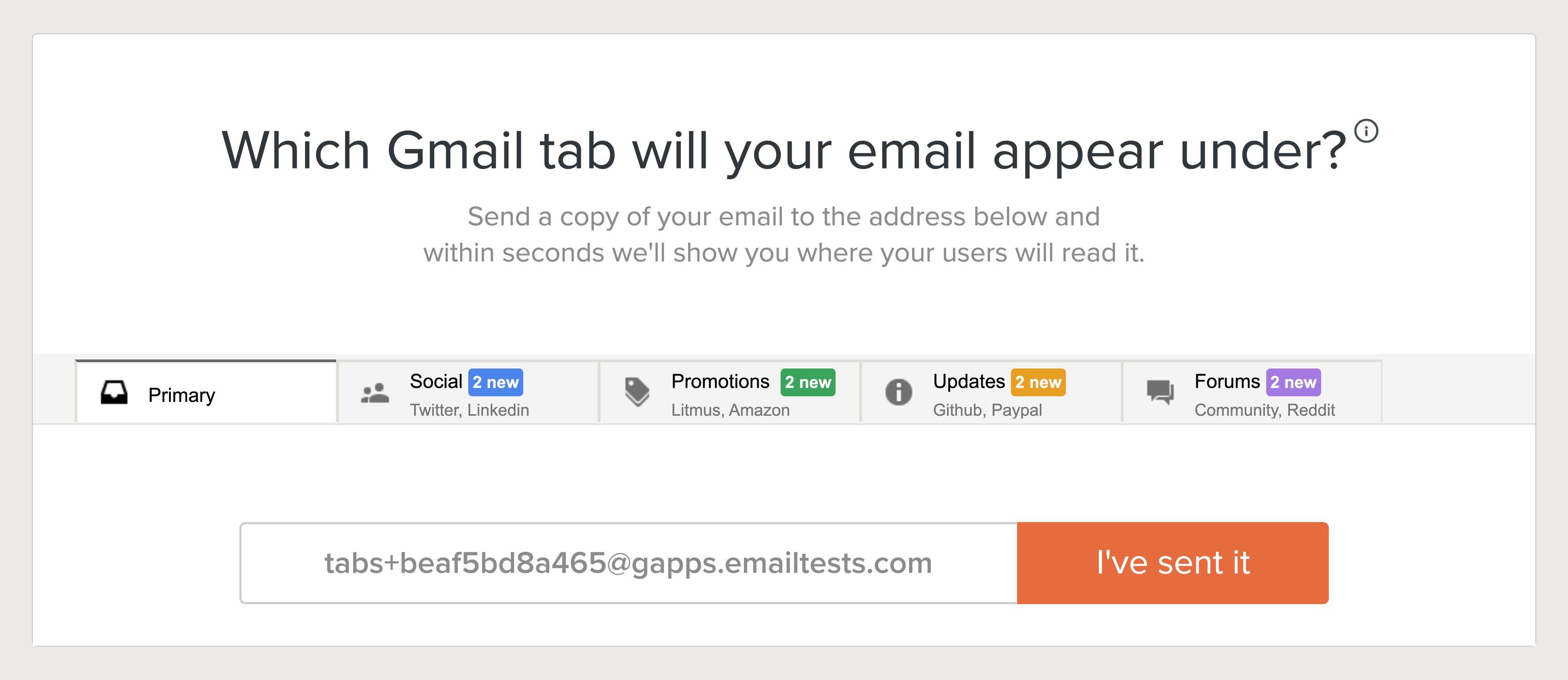 Litmus Gmail Tab Testing Tool