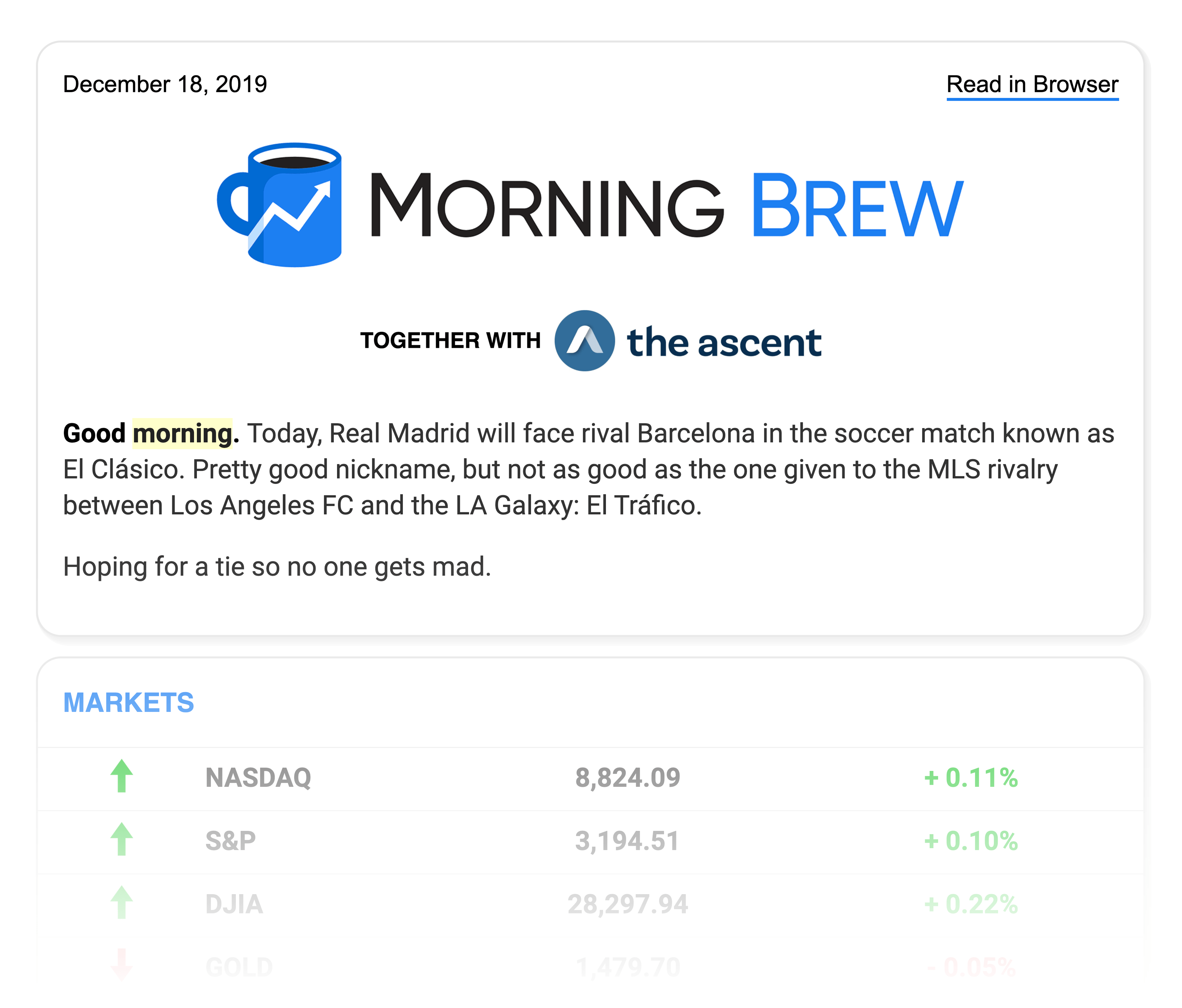 MorningBrew – Newsletter Simple Design