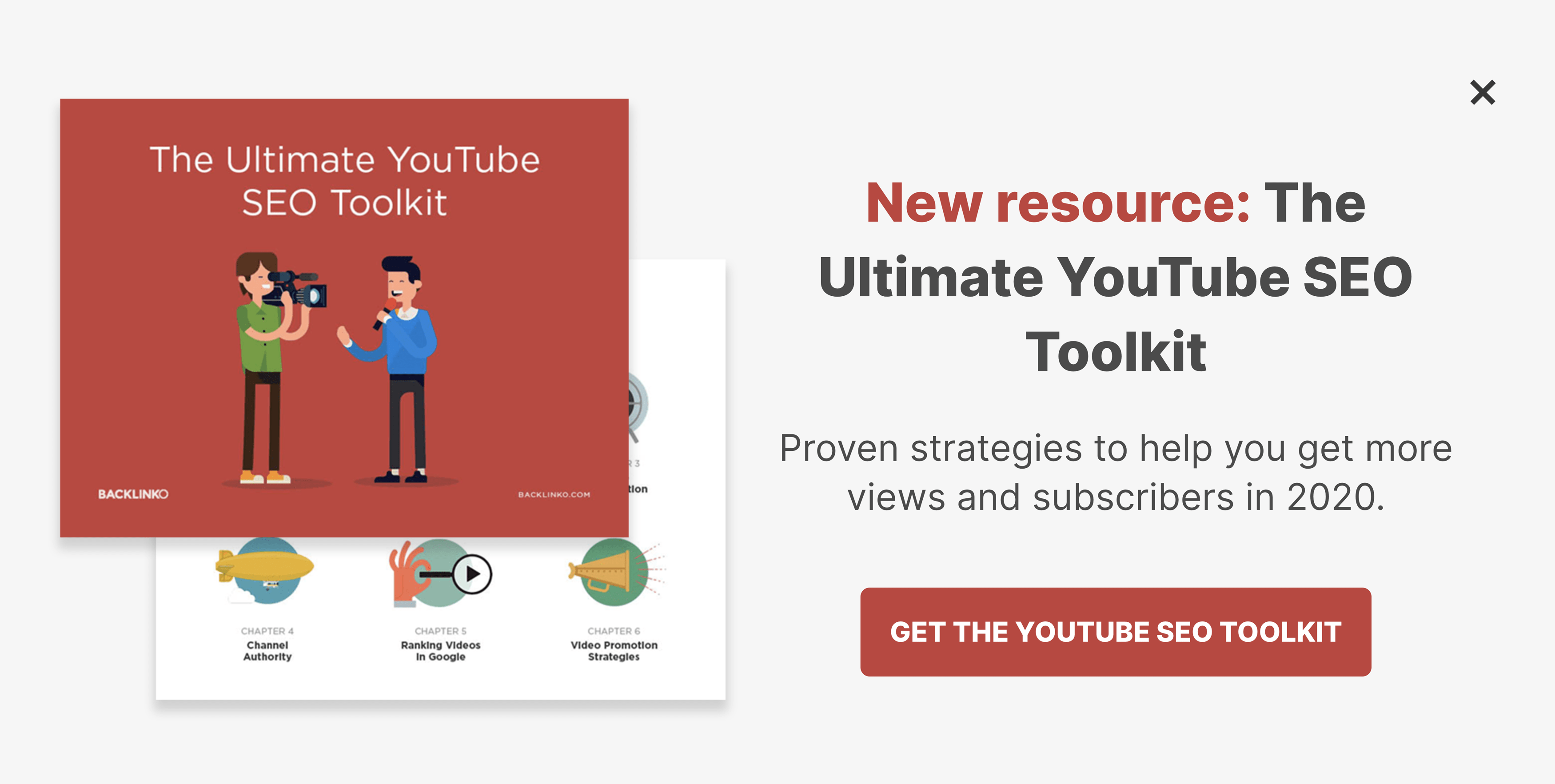 YouTube Marketing Hub – Exit Intent Popup