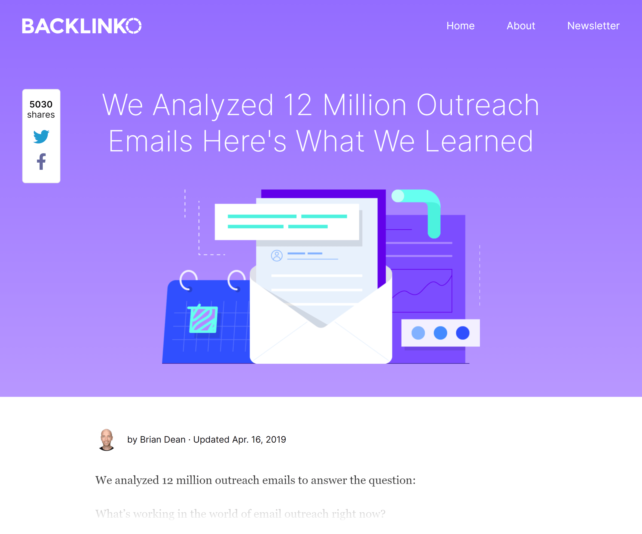 Backlinko – Étude de diffusion par e-mail