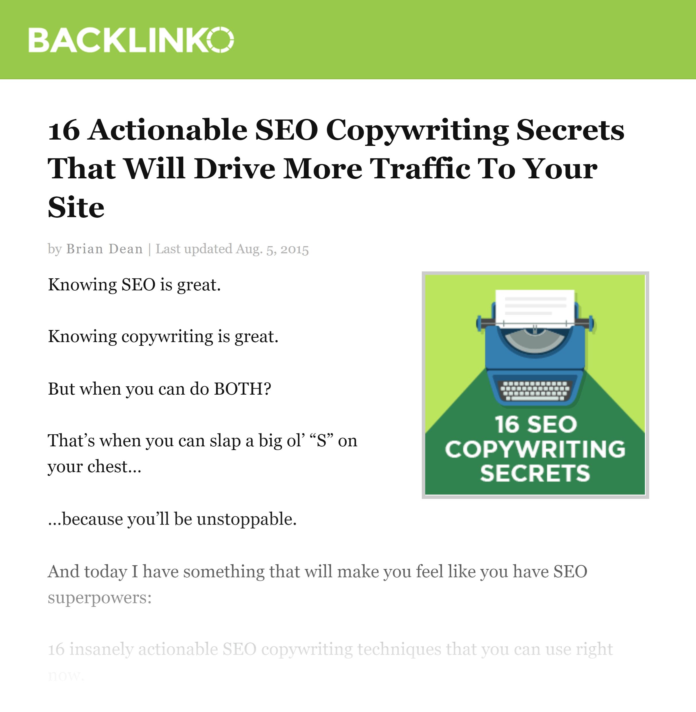 Backlinko SEO Copywriting 2015