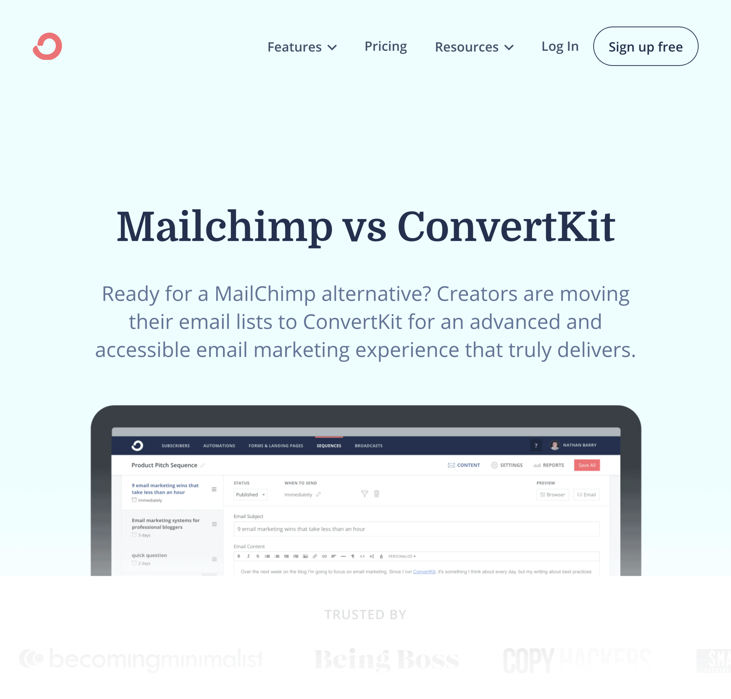 Convertkit – Mailchimp VS Convertkit