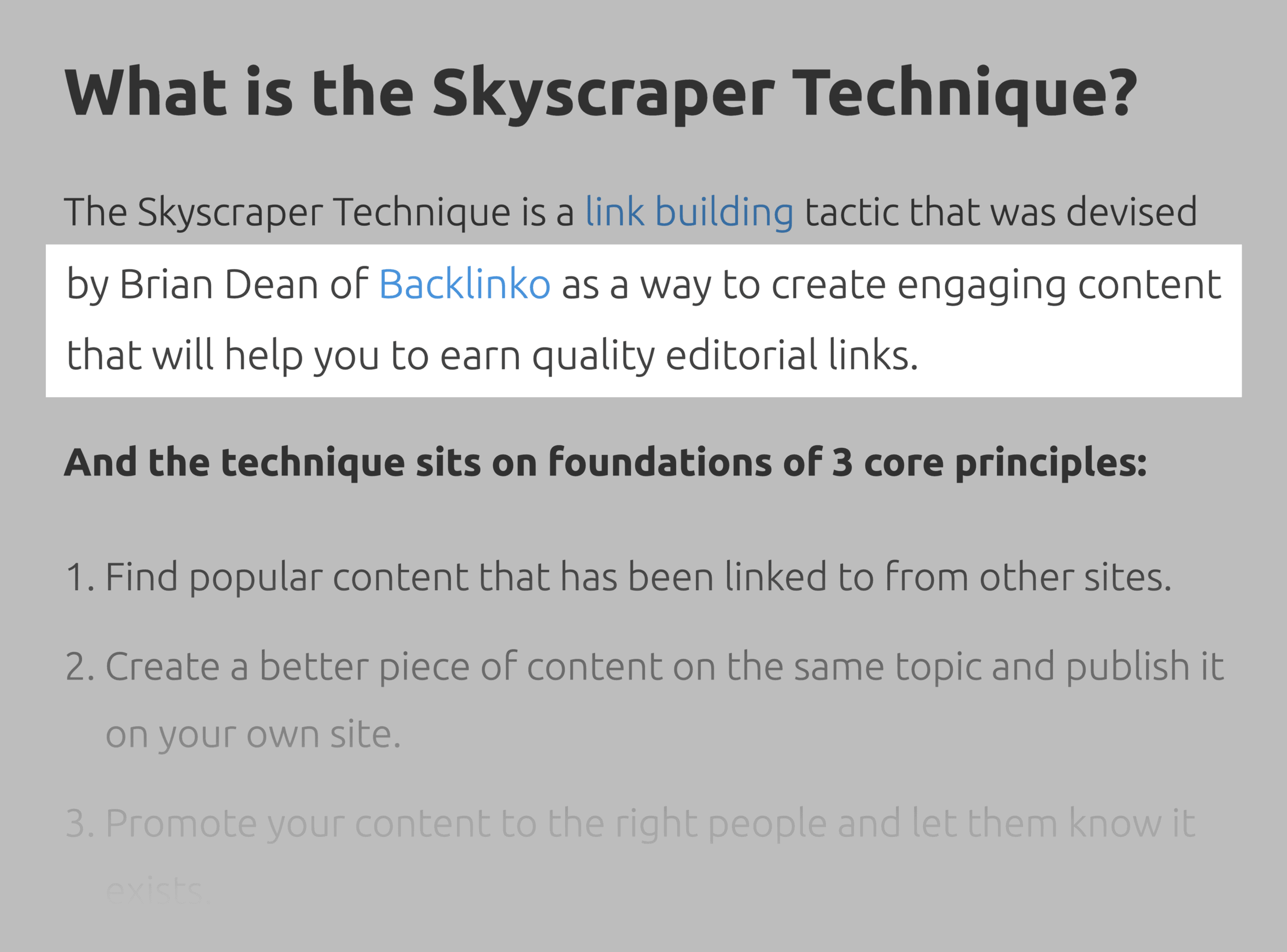 SEMrush Skyscraper Technique Post Backlink