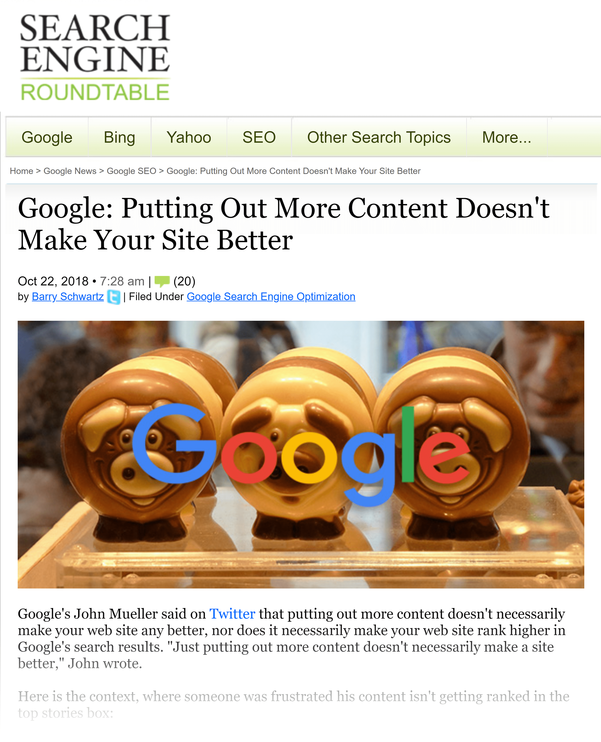 Search Engine Roundtable – Google: More Content Isn&Amp;#039;T Better