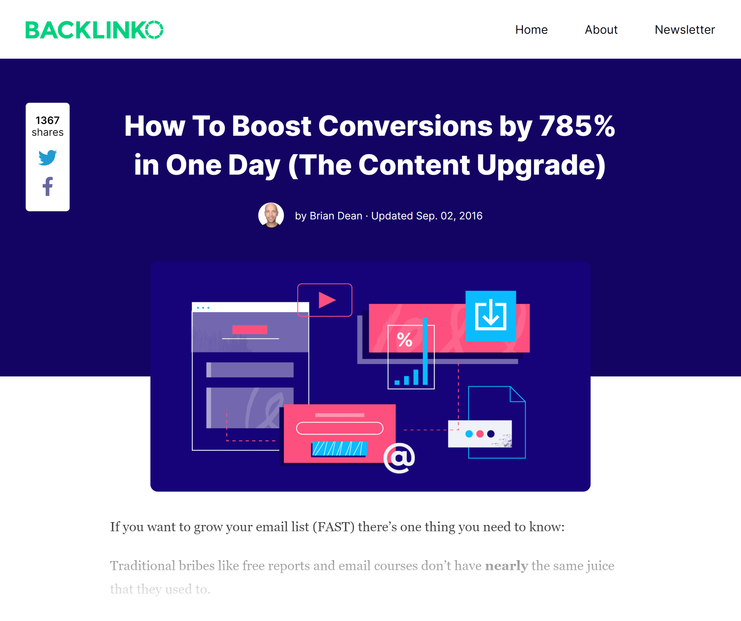 Backlinko – Increase conversions post