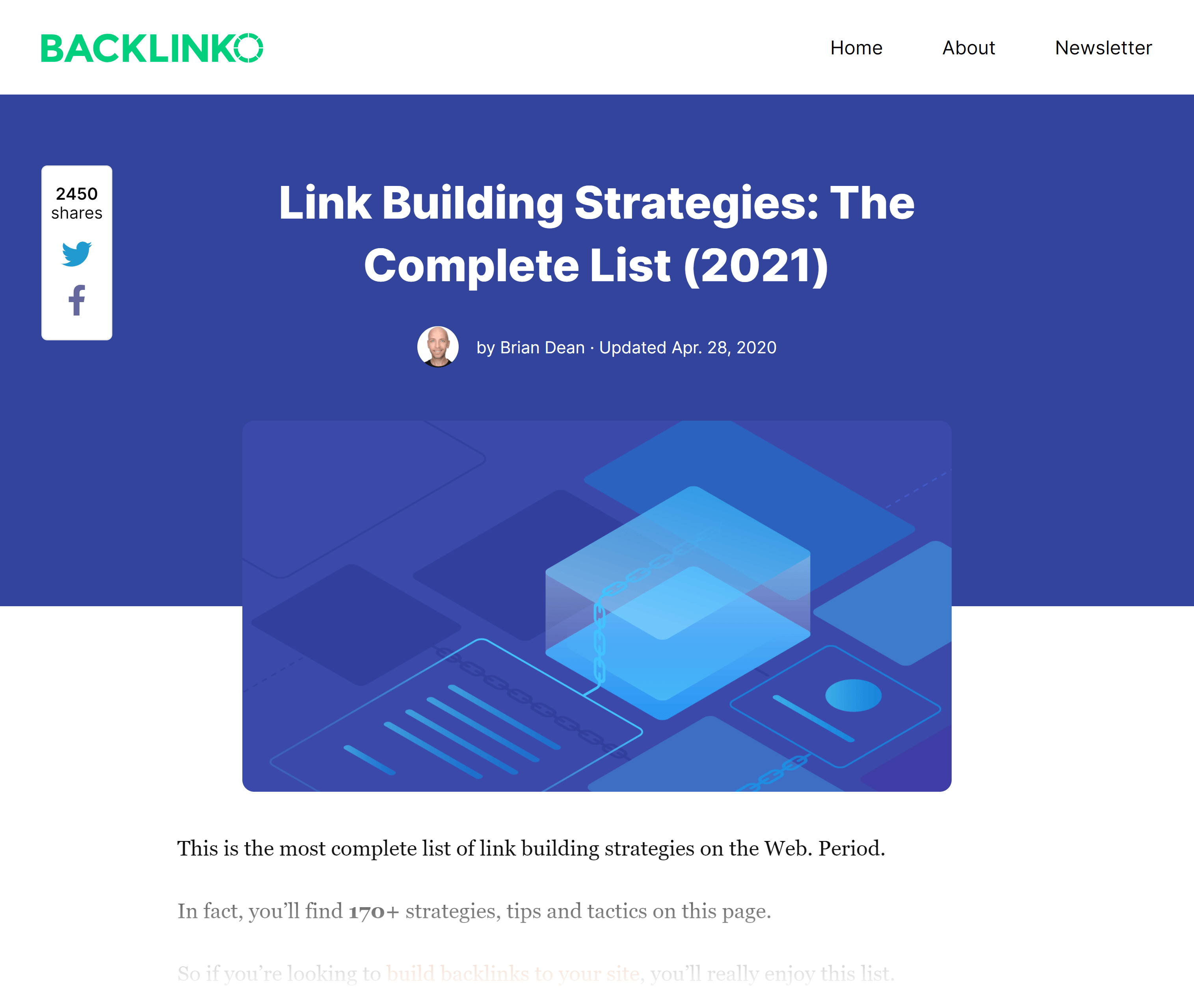 Backlinko – منشور استراتيجيات بناء الروابط