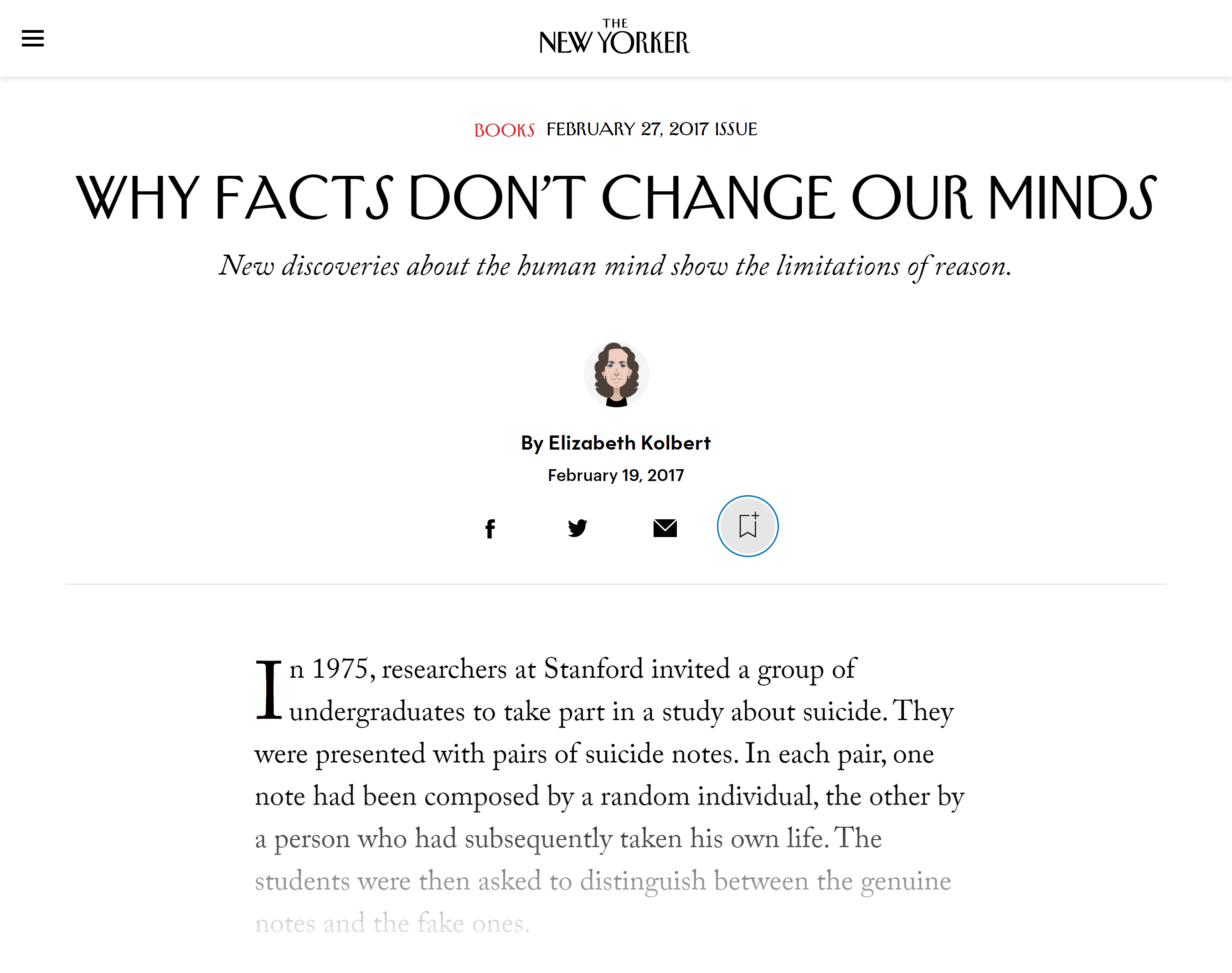 The New Yorker – Why facts don&#039;t change our minds