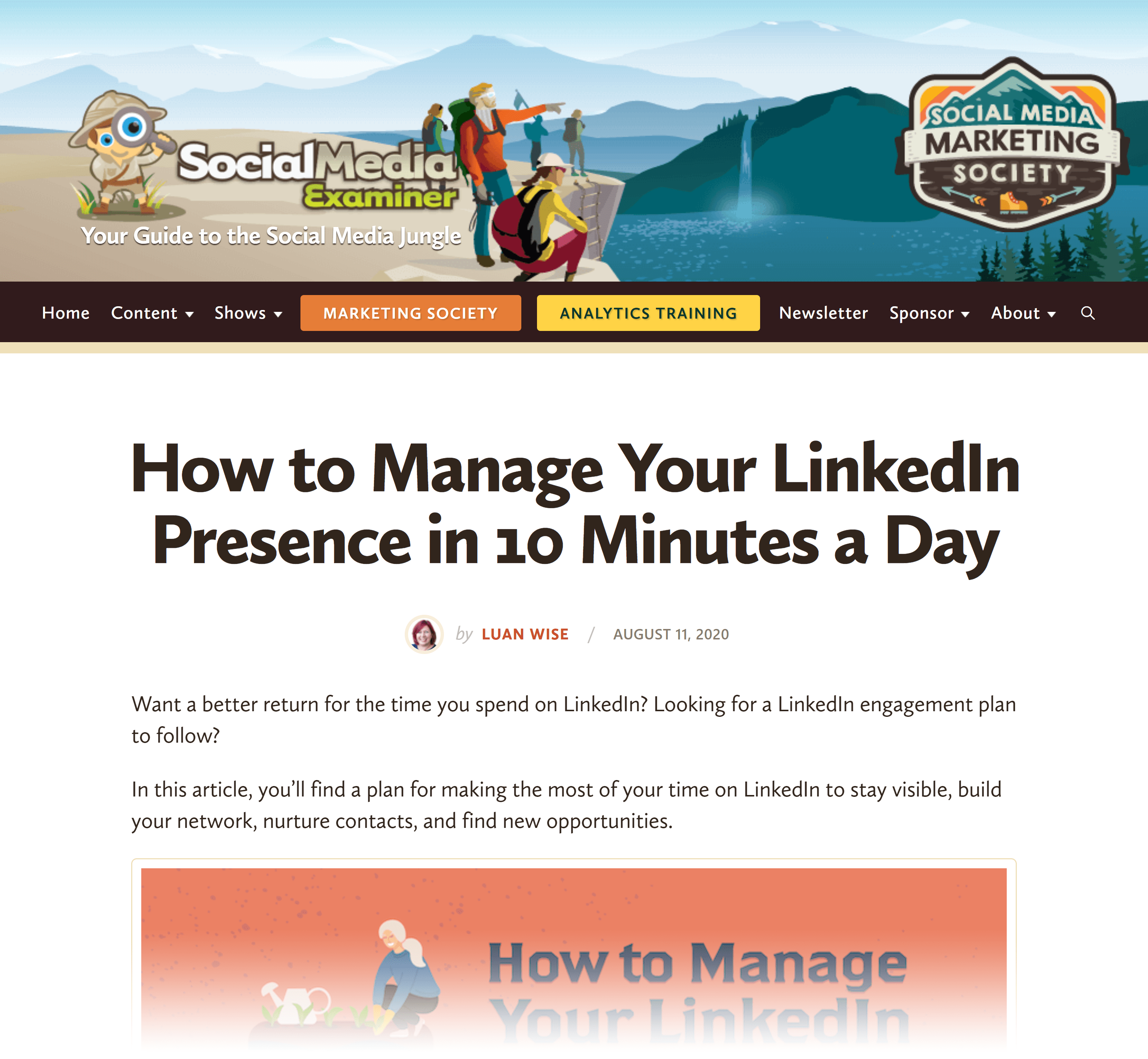 Social Media Examiner – How to manage LinkedIn presence