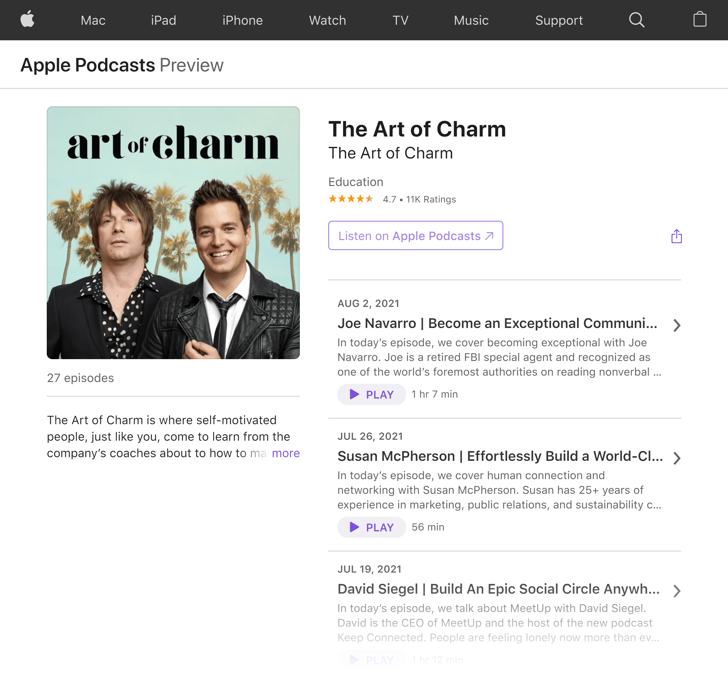 Apple podcasts – The Art of Charm