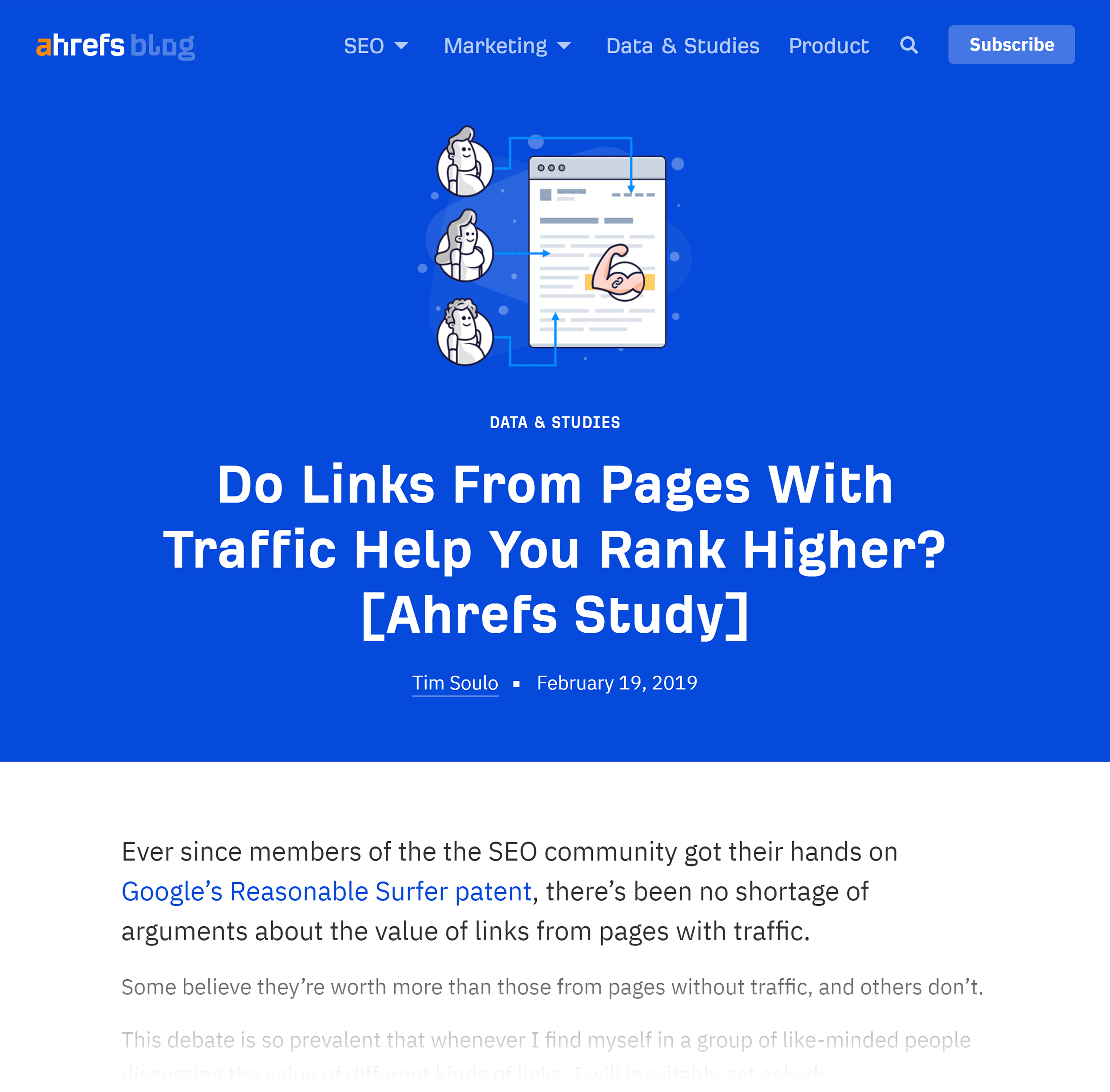 Ahrefs – Links with traffic – Study